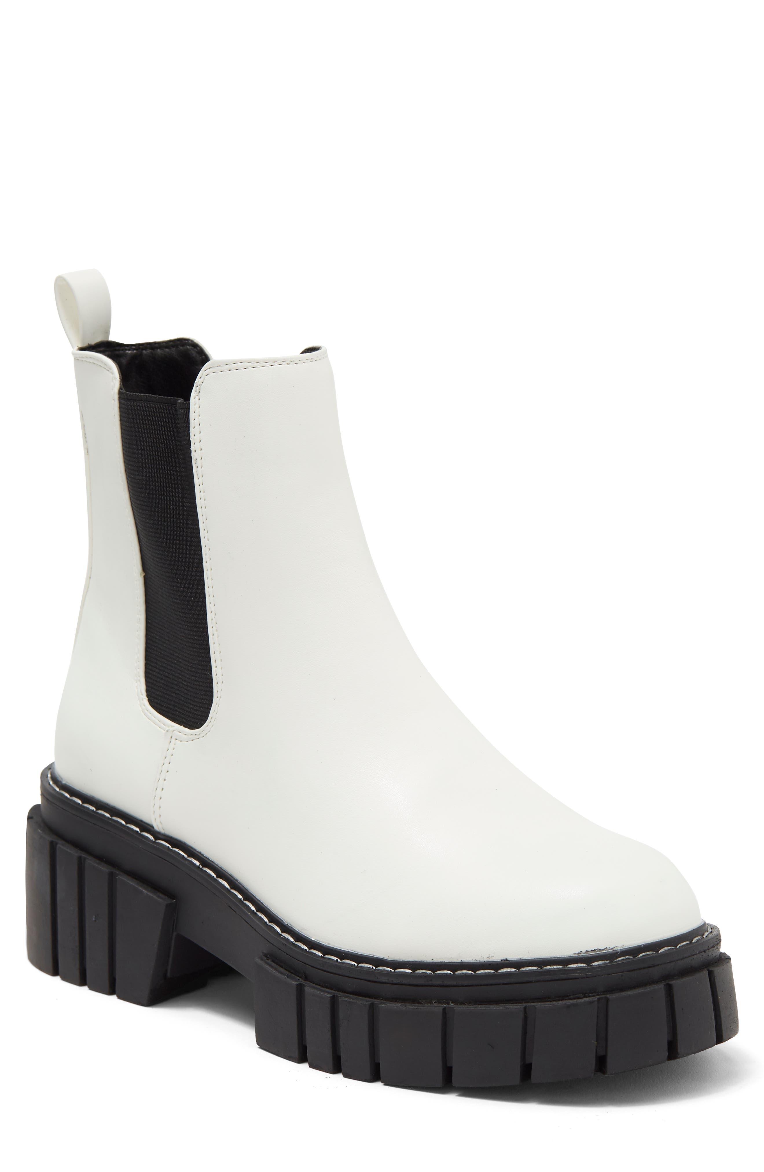 Madden Girl Pheobe Lug Sole Chelsea Boot In White Paris At Nordstrom