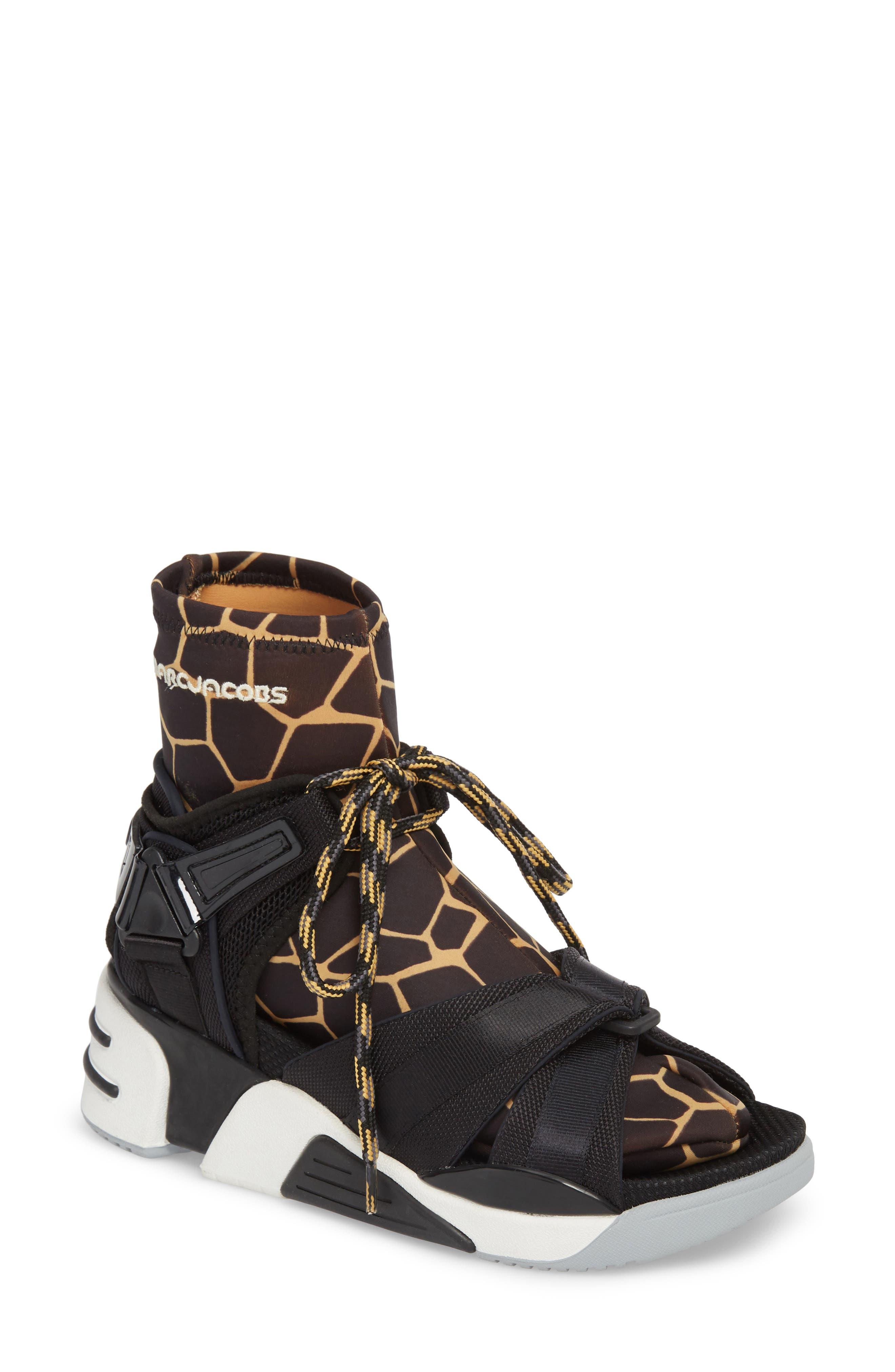 Marc Jacobs Somewhere Sport Sandal With Sock in Black Lyst