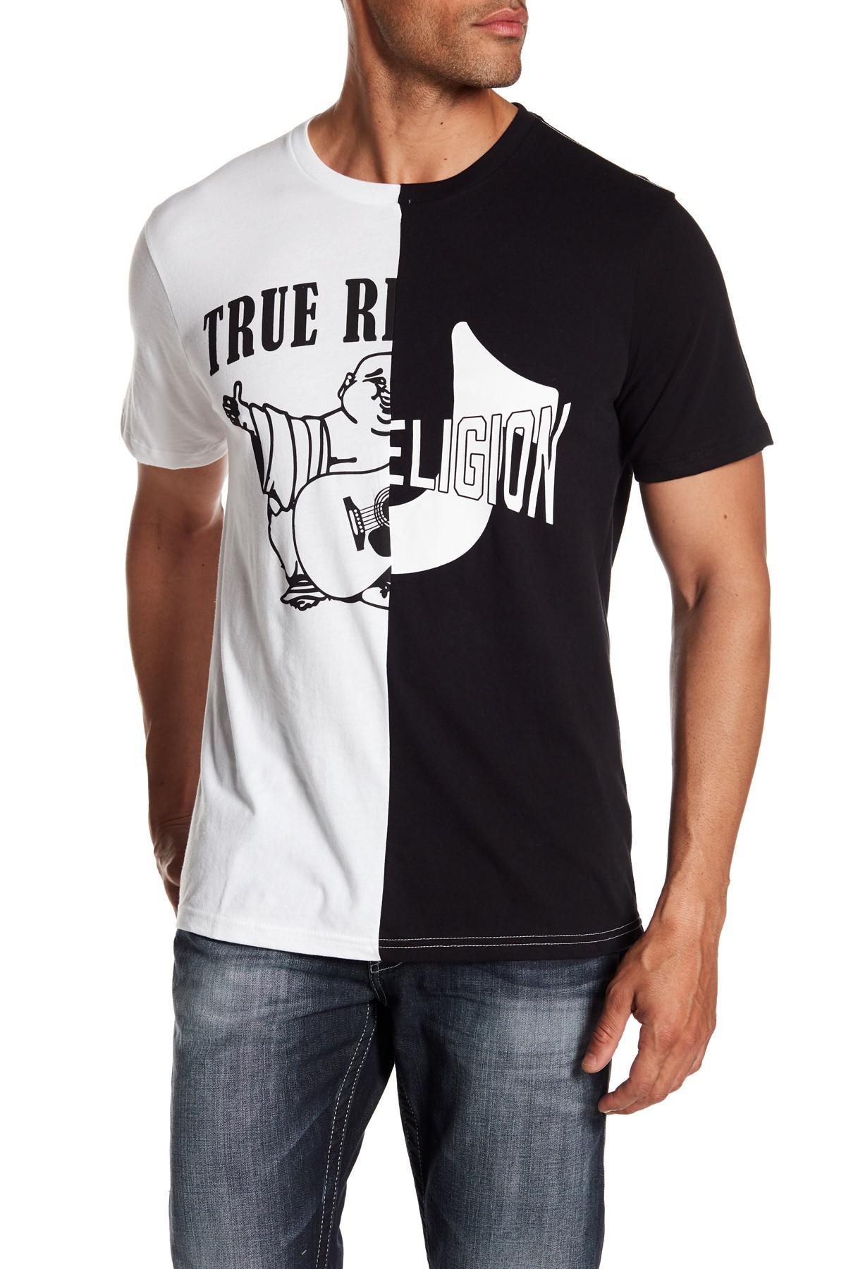 true religion black and white shirt online