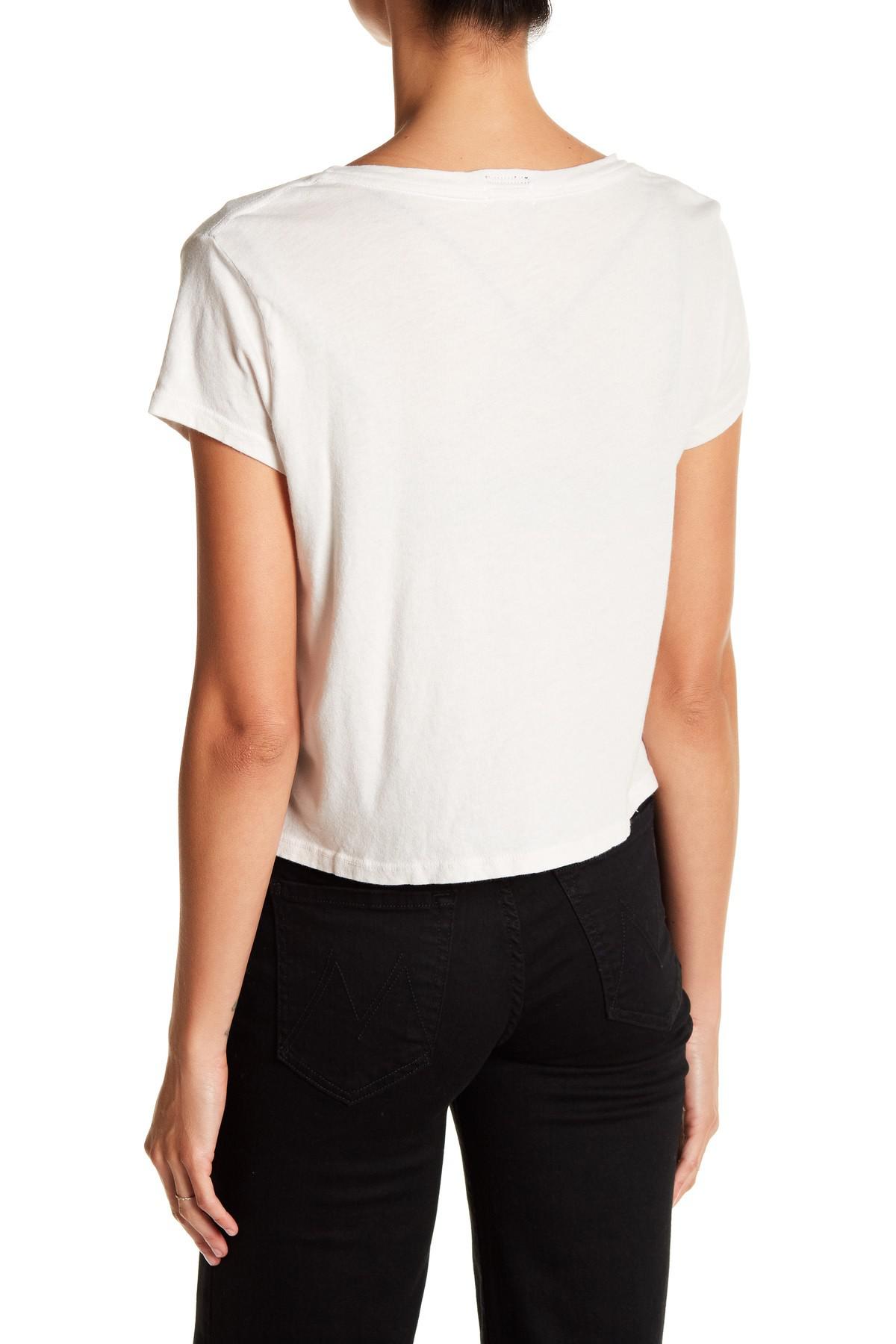 Lyst - Mother The Cropped Goodie Goodie Graphic Tee in White