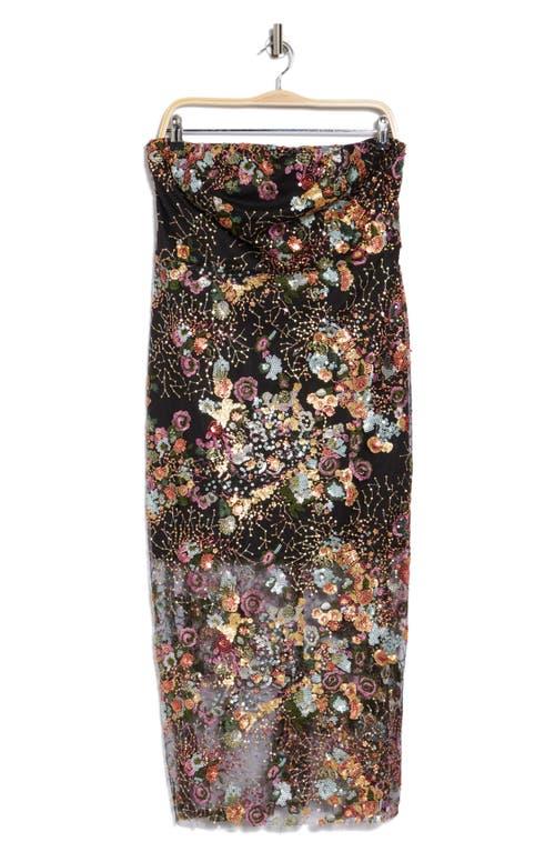 Sam Edelman Embroidered Sequin Strapless Dress | Lyst