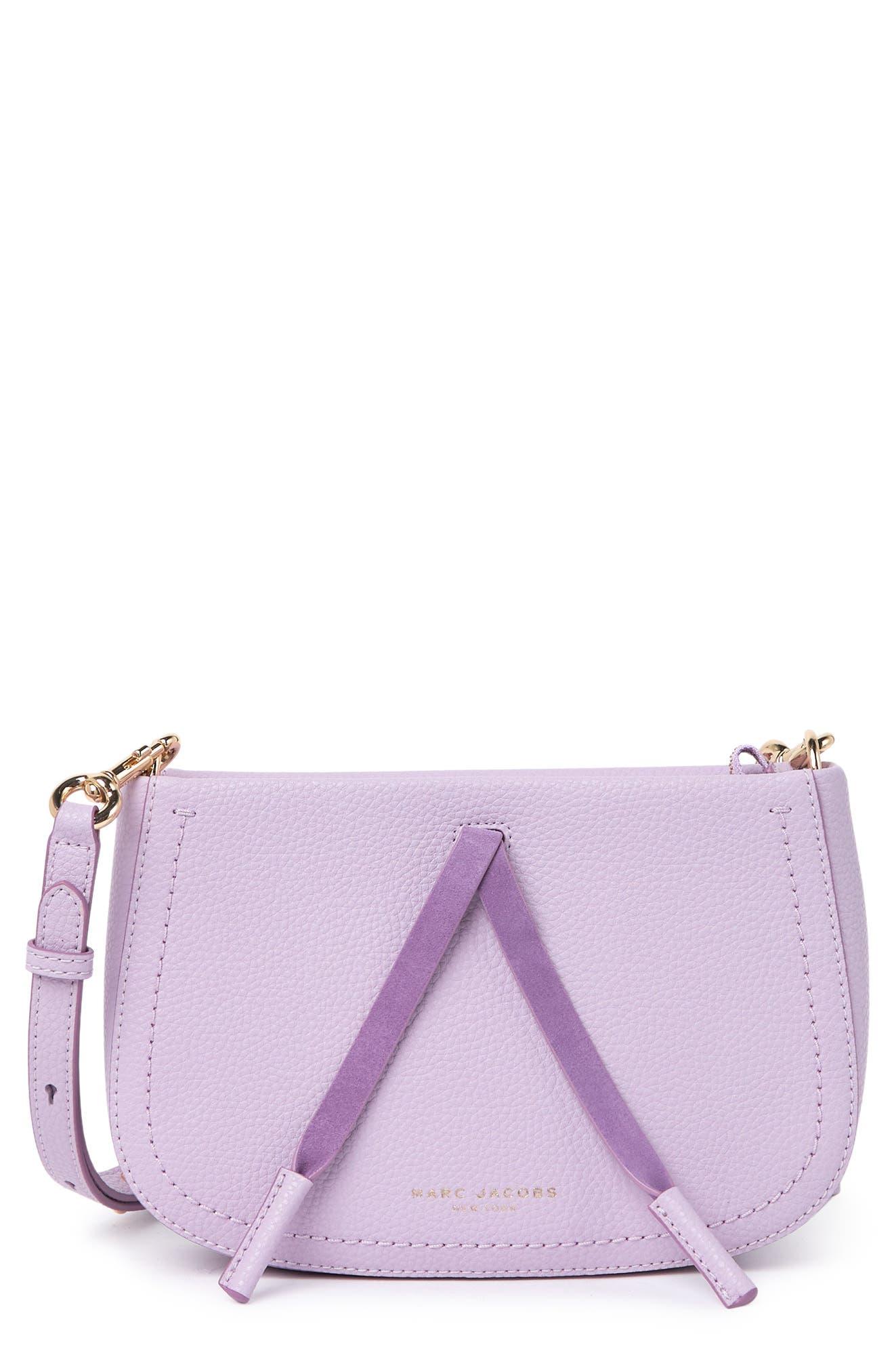 Snapshot leather crossbody bag Marc Jacobs Purple in Leather