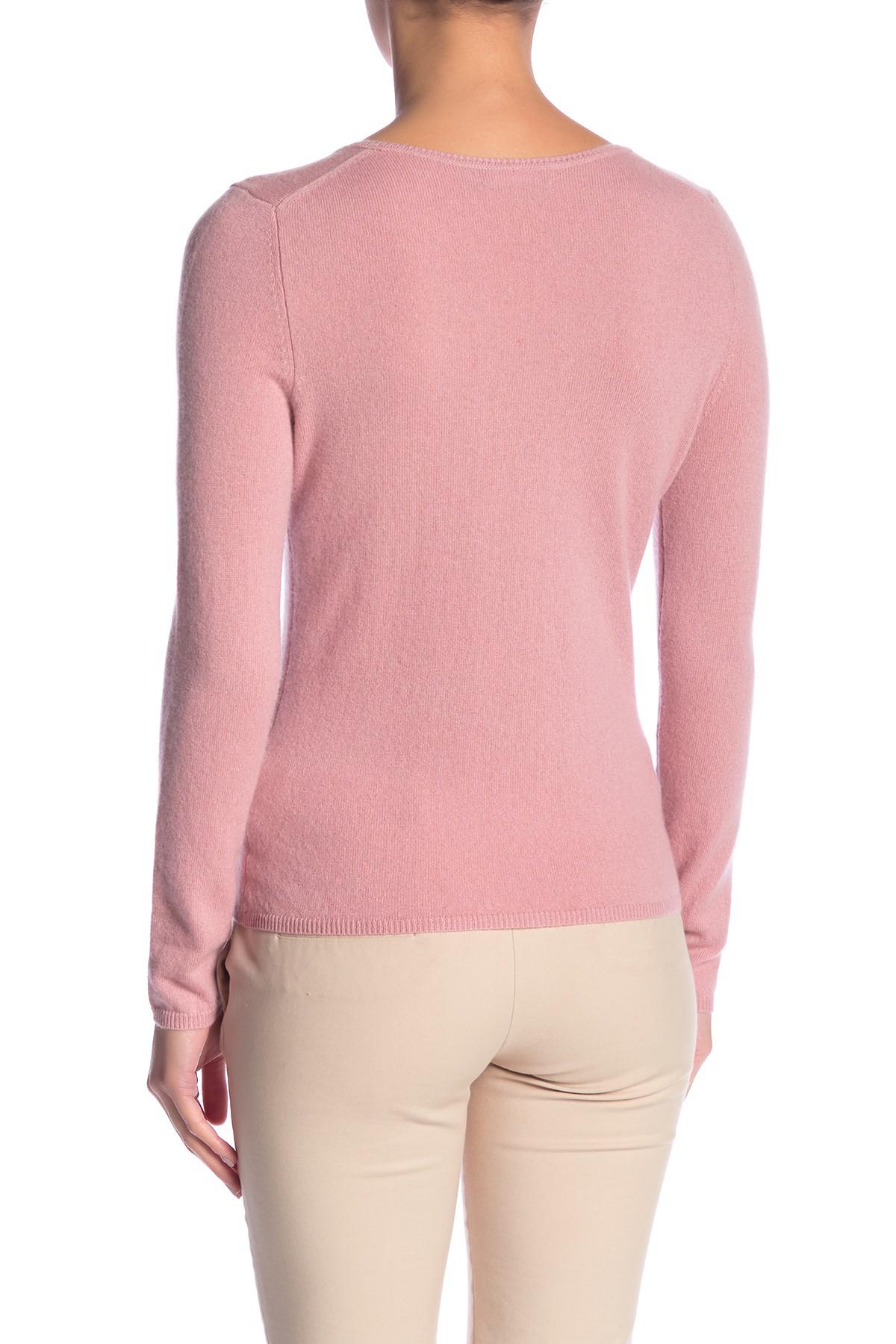 In Cashmere V-neck Long Sleeve Cashmere Sweater in Mauve (Purple) - Lyst