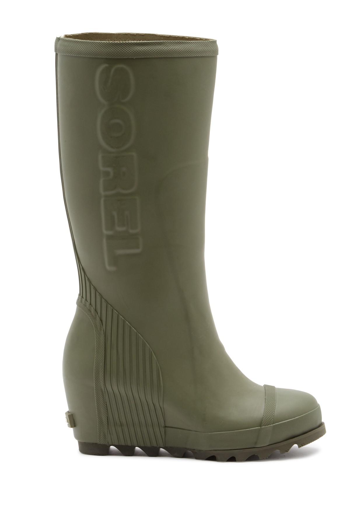 Sorel Rubber Joan Tall Wedge Rain Boot 