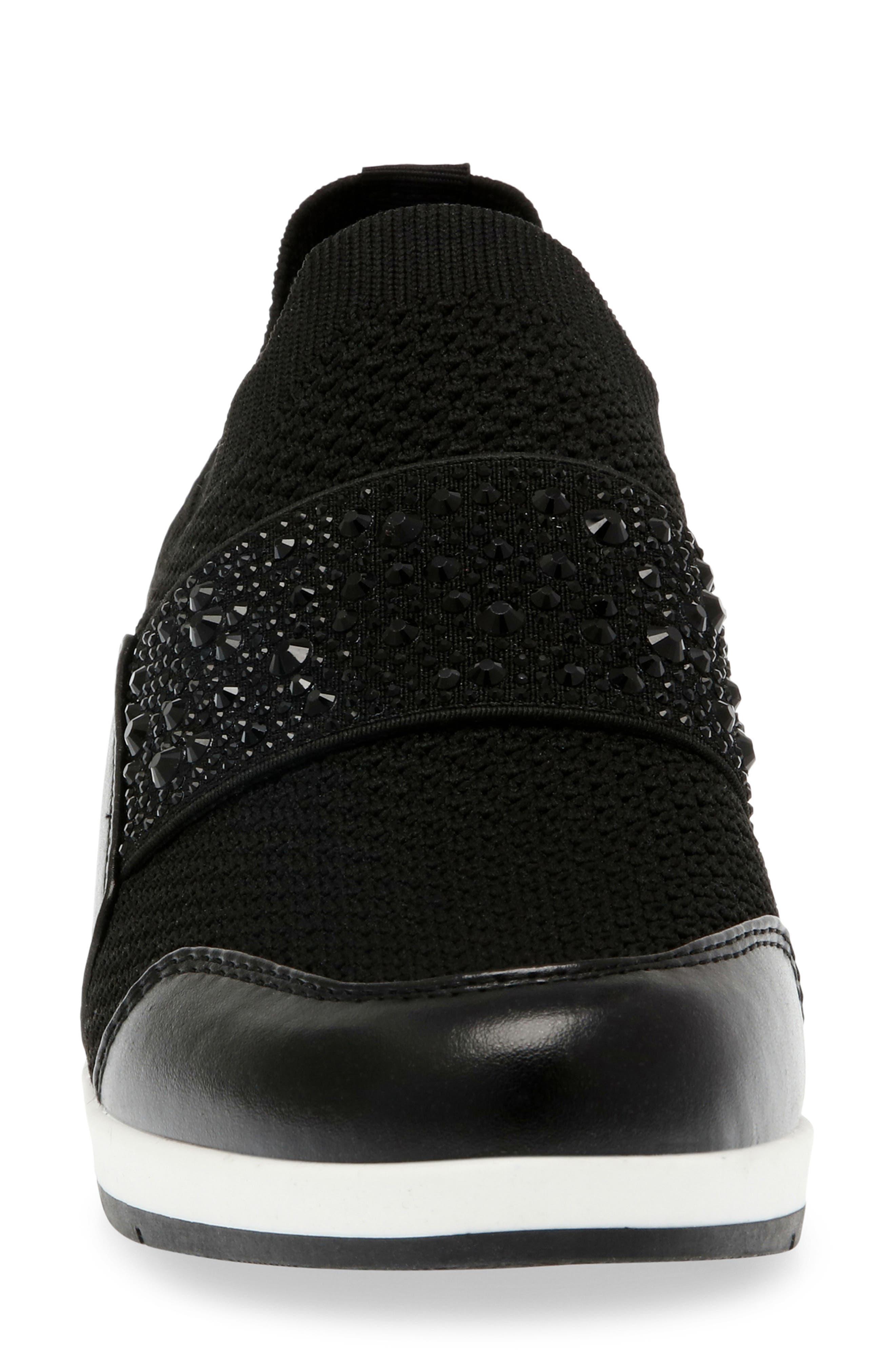Anne Klein Daphne Rhinestone Wedge Sneaker in Black | Lyst