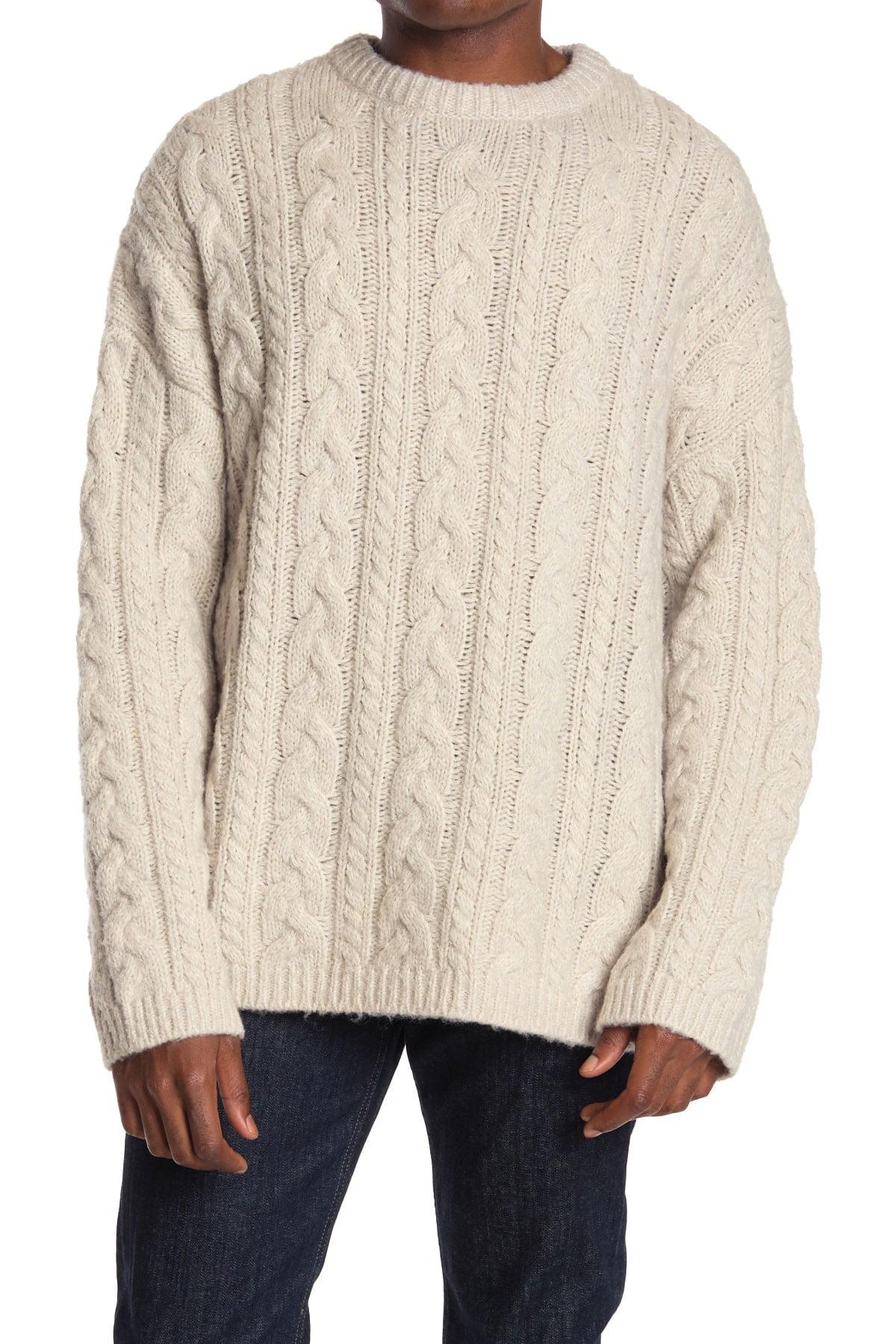 AllSaints Wool Gable Cable Knit Pullover Sweater in Ecru White (Natural)  for Men - Lyst
