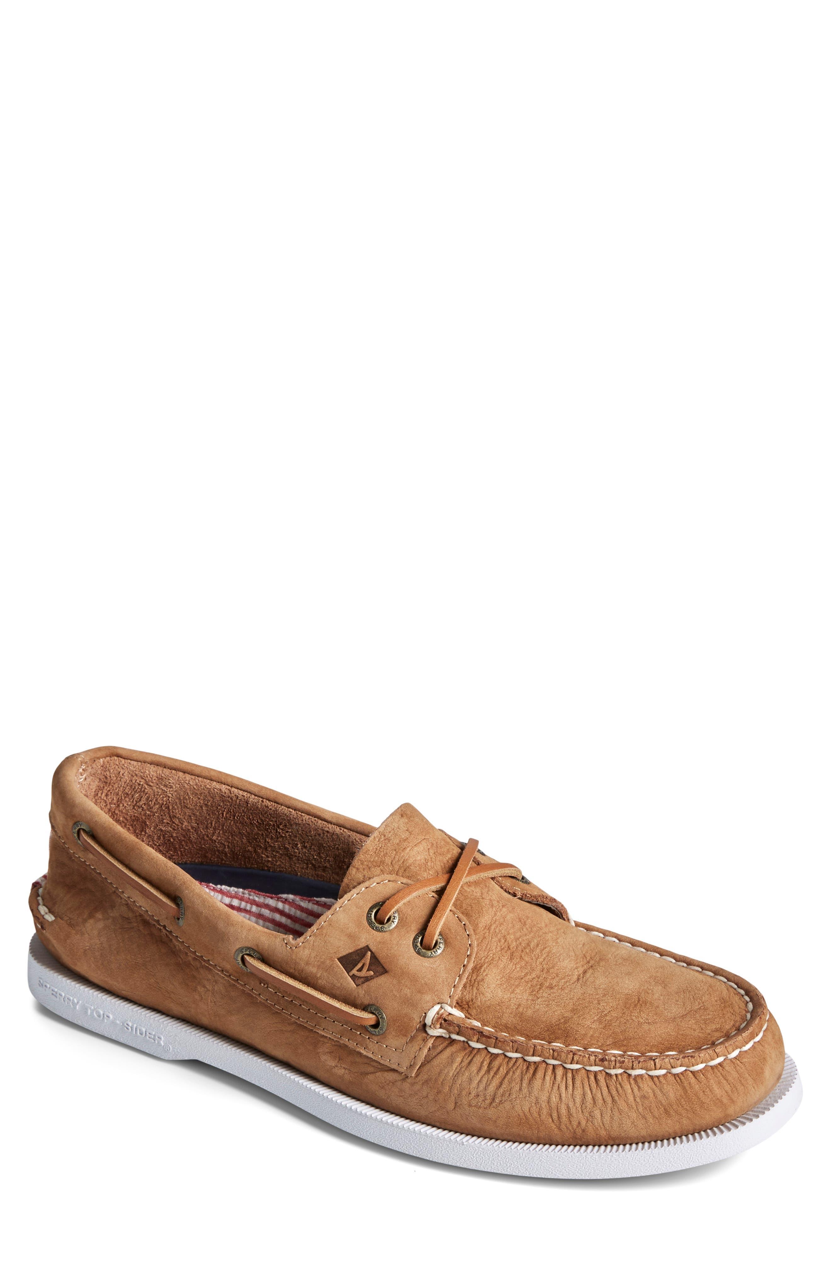Sperry TopSider Authentic Originals 2eye Seersucker Boat Shoe In Tan