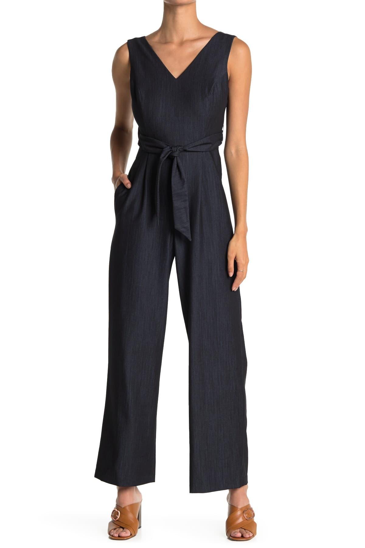 Calvin Klein Women's Belted Cropped Wide-leg Jumpsuit - Indigo - Size 12 in  Blue | Lyst