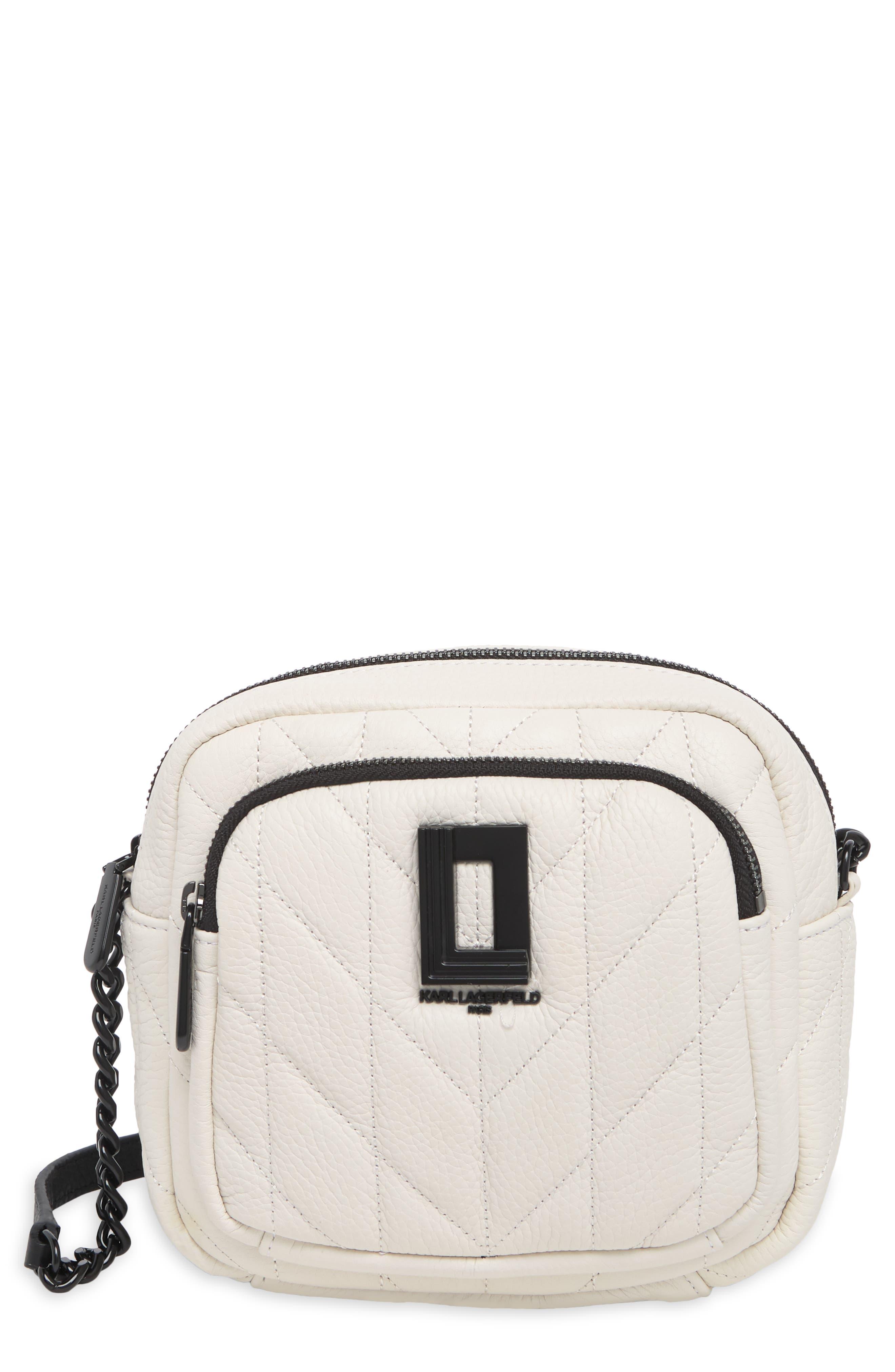 Karl Lagerfeld Quilted Leather Crossbody in Natural Lyst
