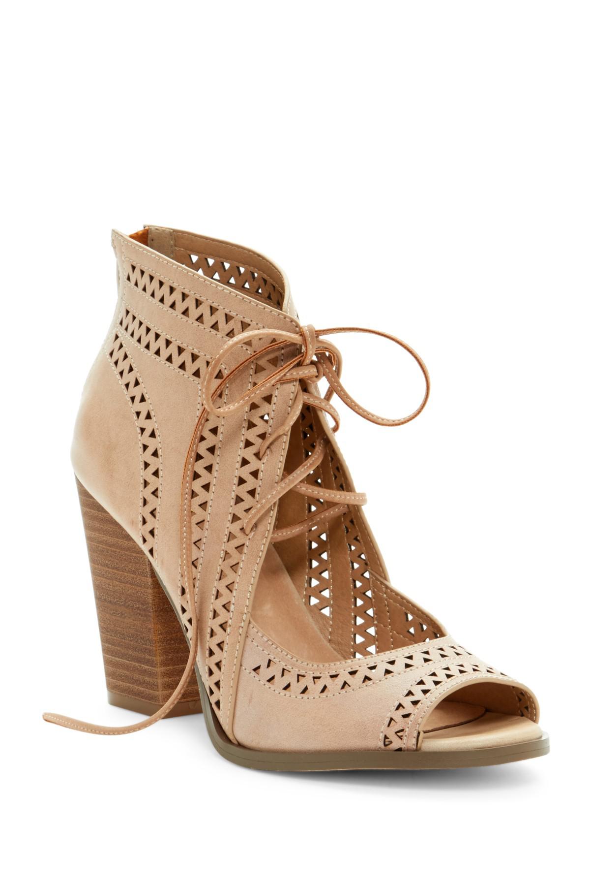 Restricted Weekday Lace-up Heel Sandal in Natural | Lyst