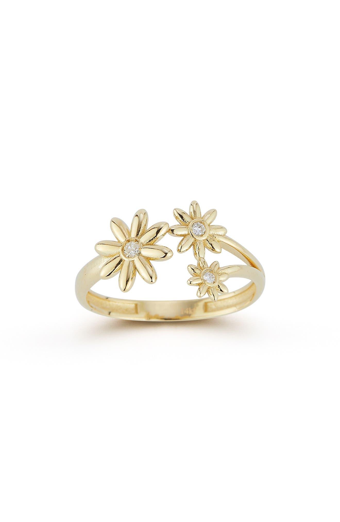 Ember Fine Jewelry 14k Gold Daisy & Diamond Ring in Metallic Lyst