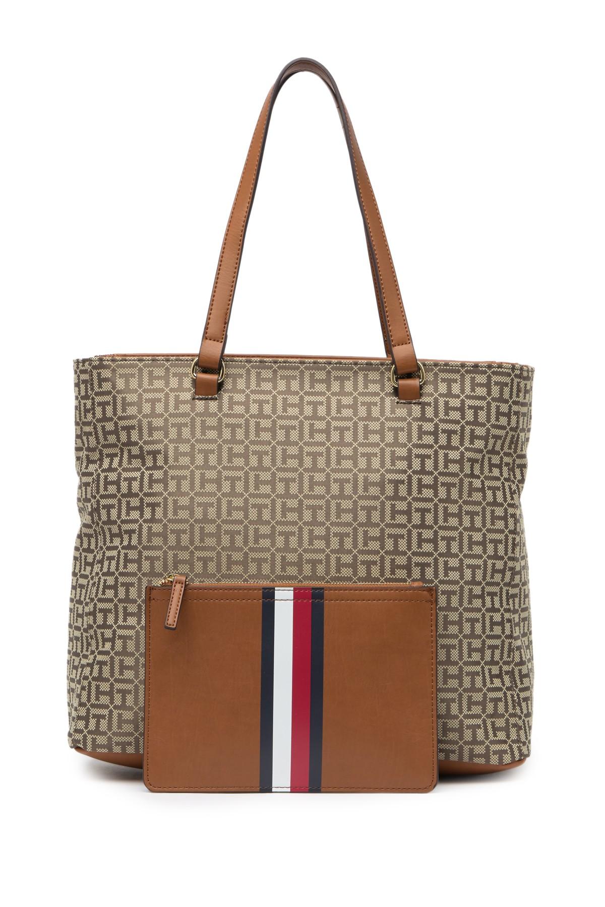 tommy hilfiger monogram tote bag