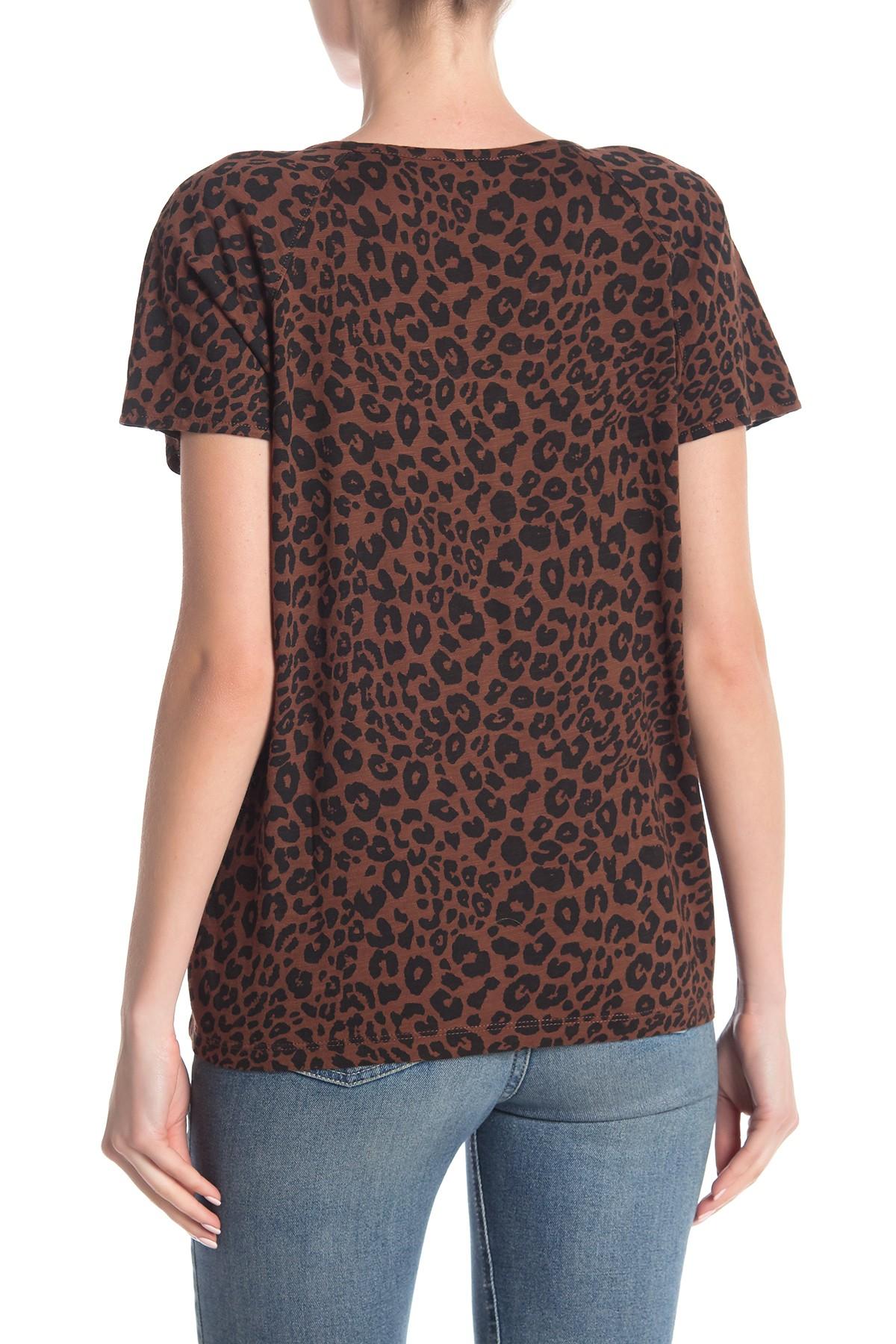 leopard print henley shirt
