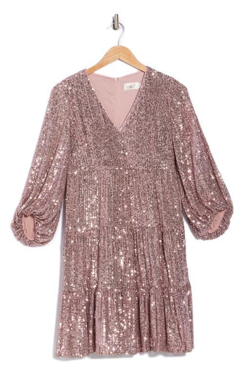 Eliza J Balloon Sleeve Sequin Skater Dress in Pink | Lyst