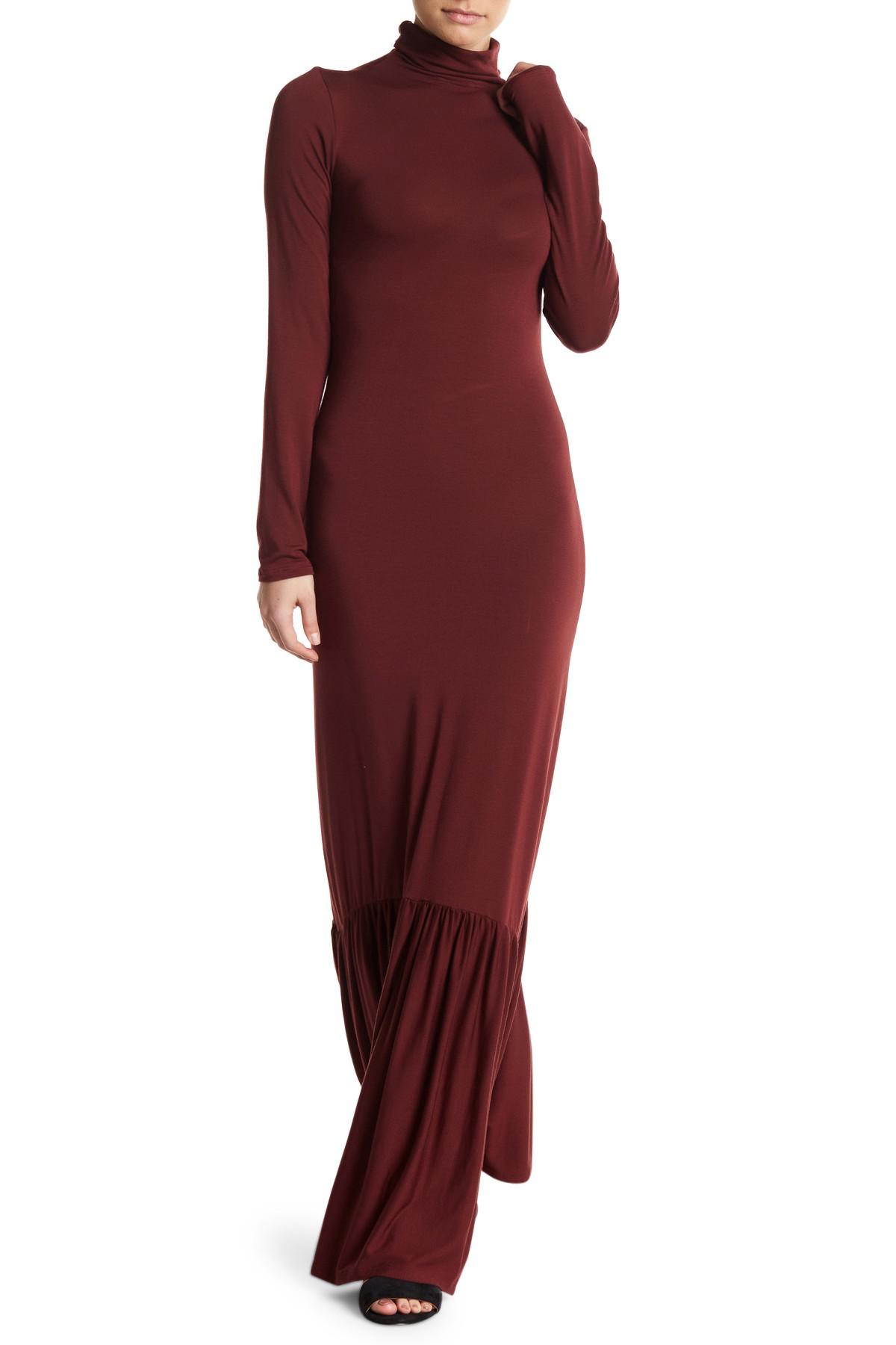 Go couture long sleeve turtleneck maxi dress Clearance