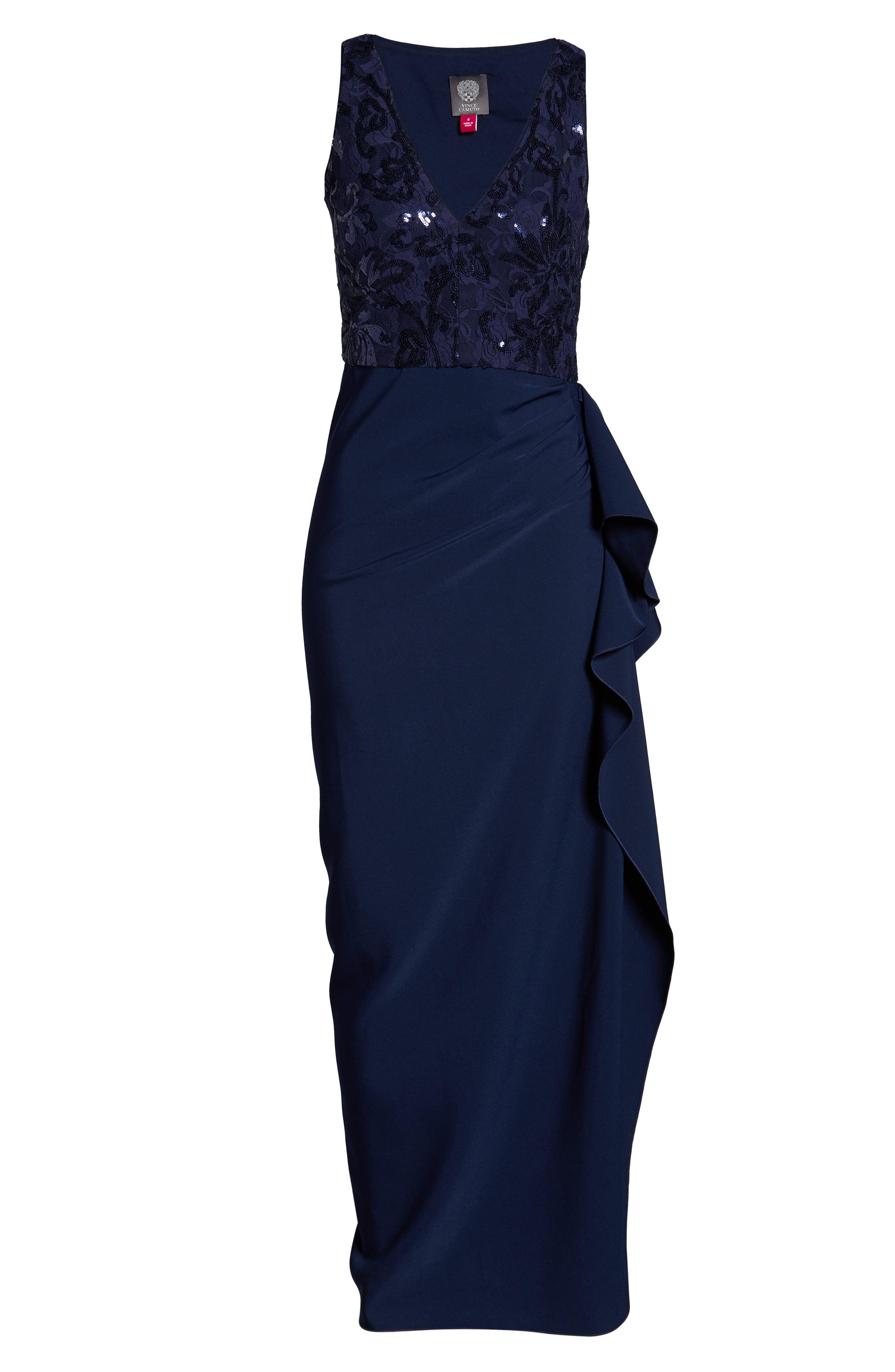 vince camuto sequin bodice gown