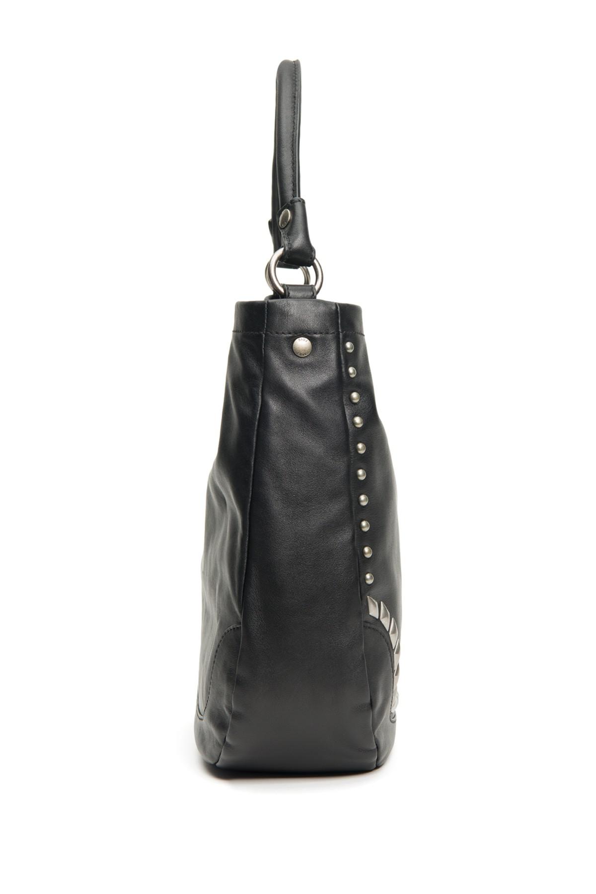 Frye Melissa Diamond Studded Leather Crossbody Bag in Black - Lyst