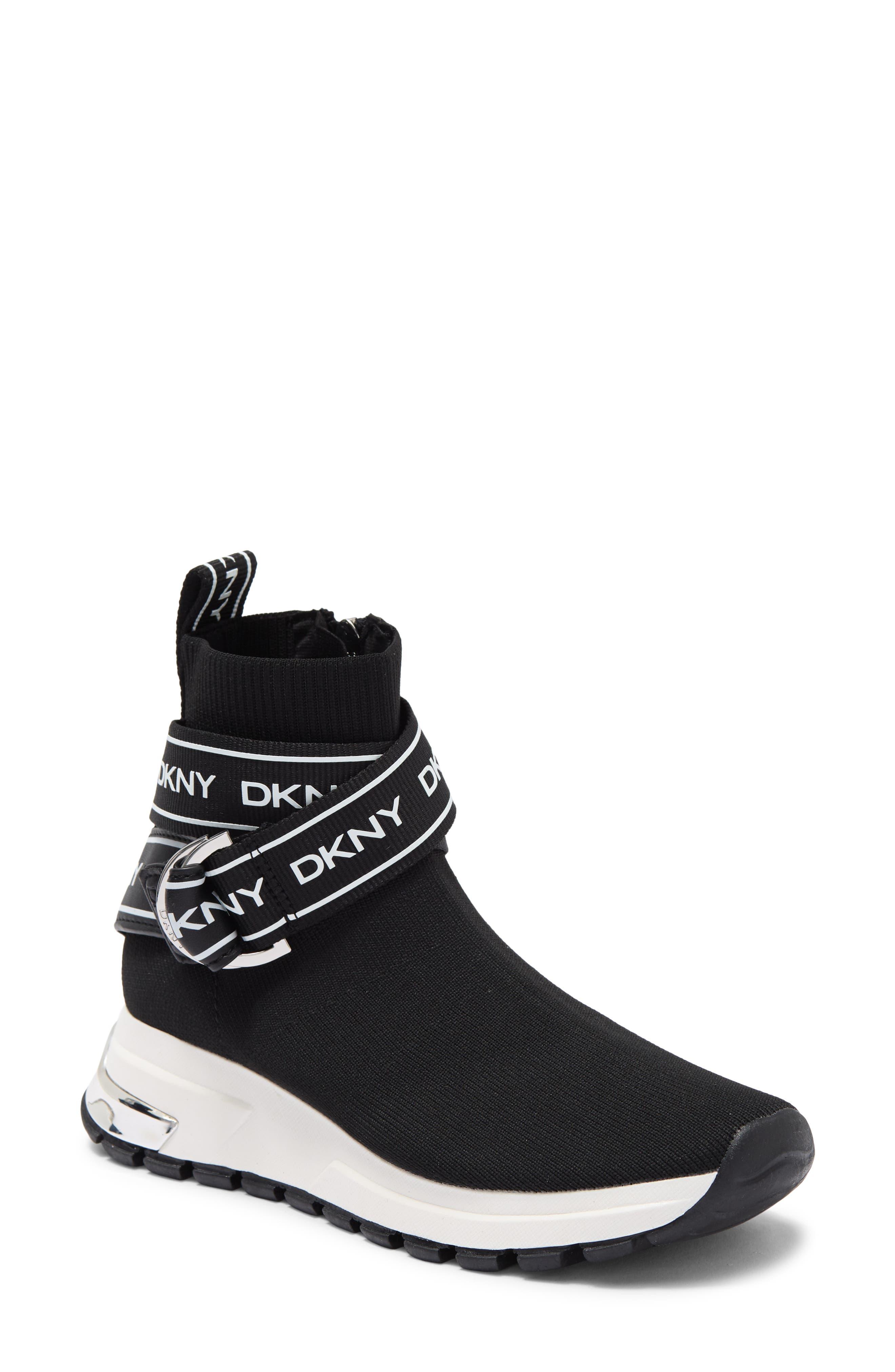 DKNY Miley Sock Hi Top Sneaker In Black/whit At Nordstrom Rack | Lyst
