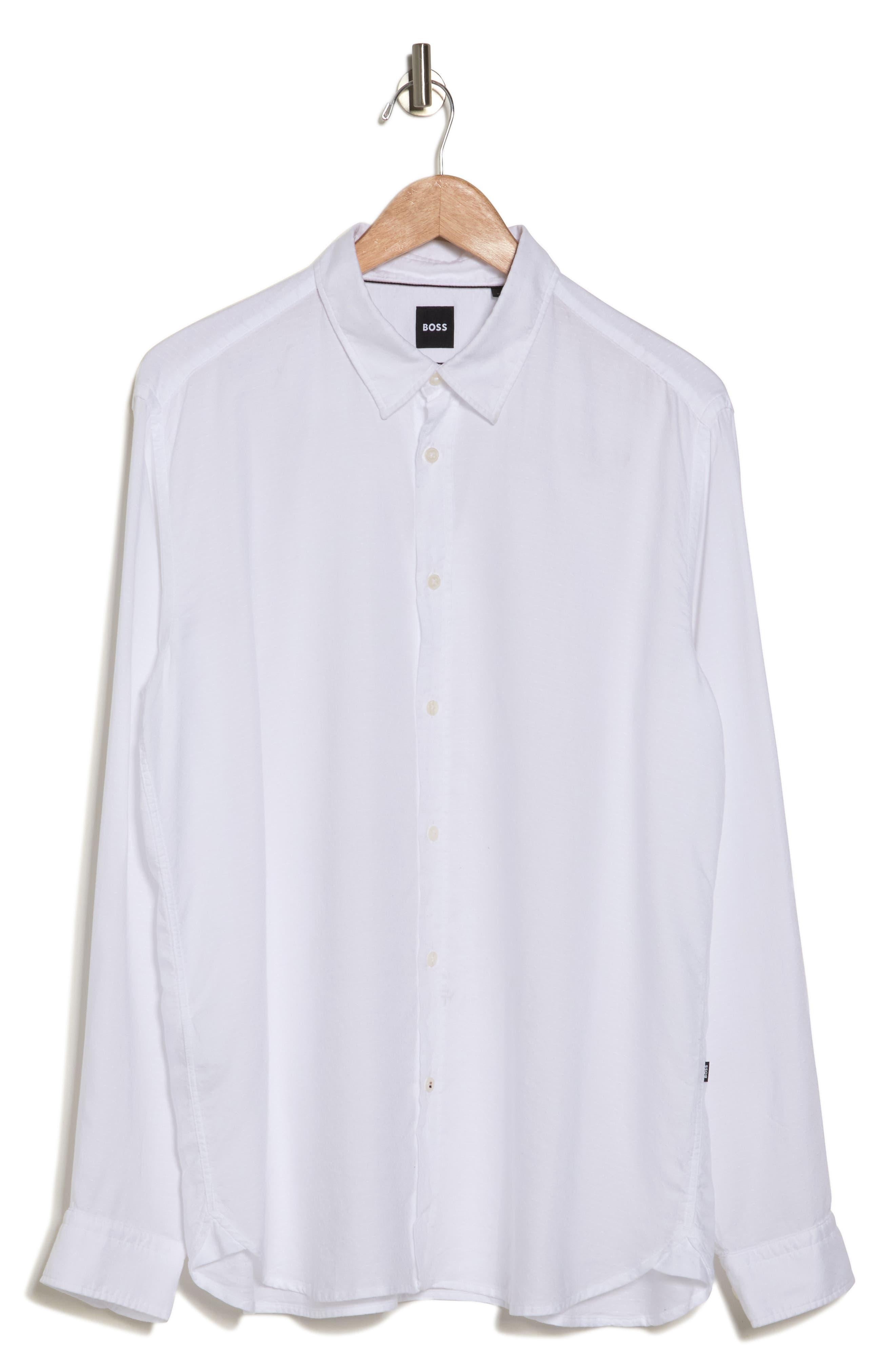 Hugo boss white outlet button down shirt