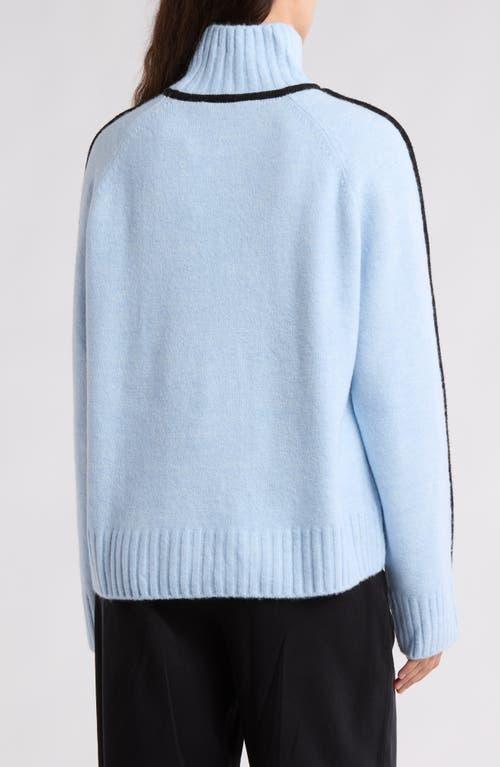 Ellen Tracy Contrast Trim Mock Neck Sweater in Blue Lyst