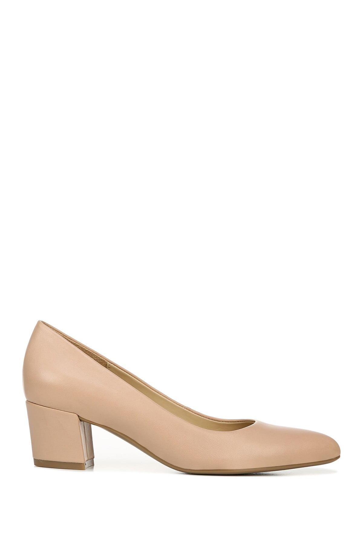 wide width nude block heels