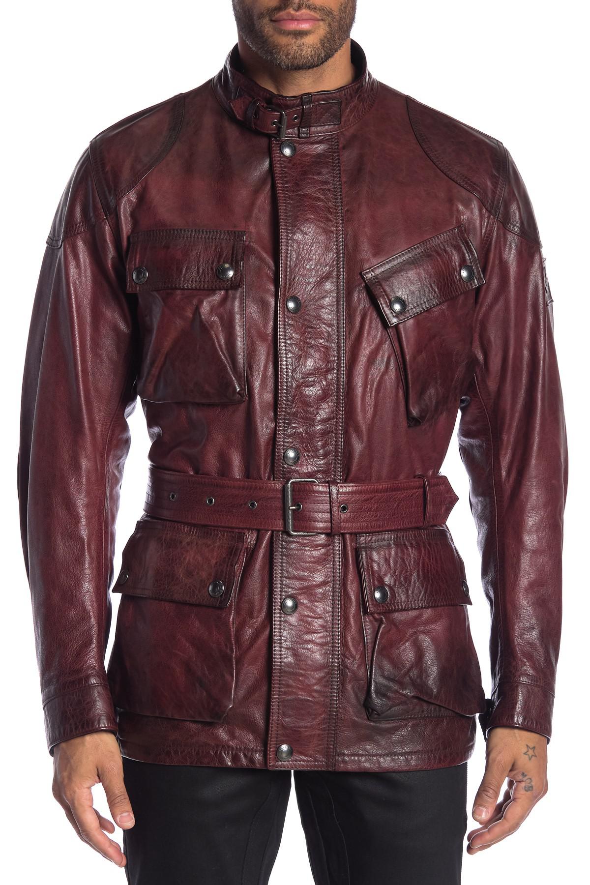 Belstaff Panther Leather Jacket in Oxblood Red (Red) for Men - Lyst