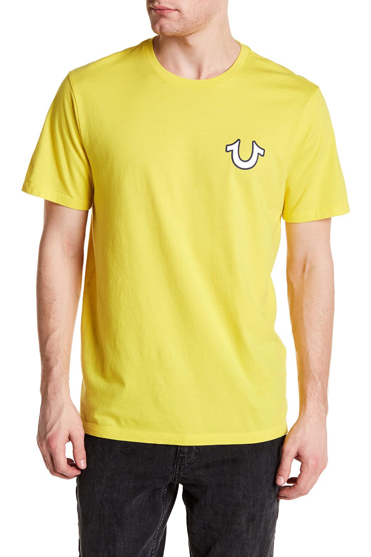yellow true religion shirt