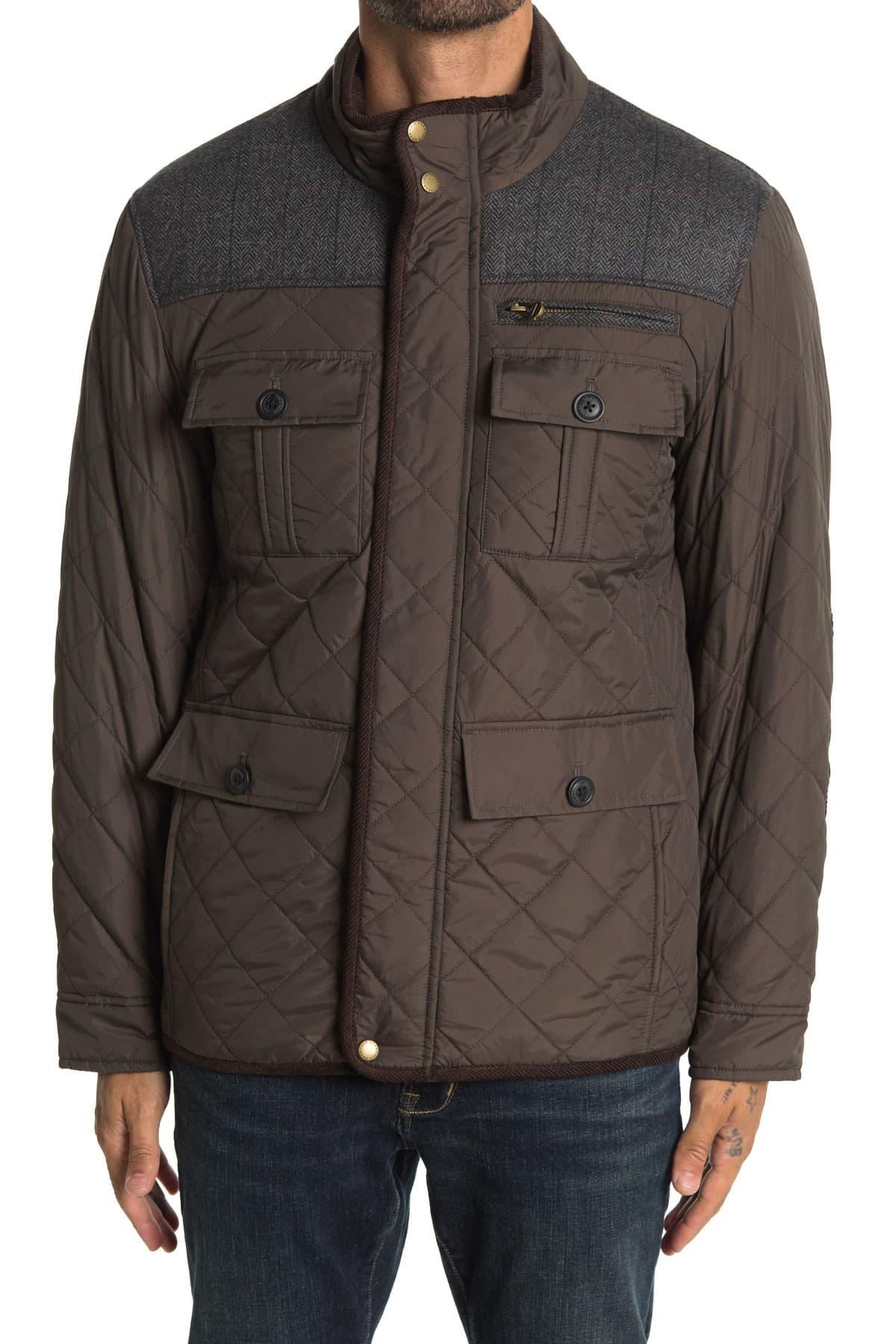 Cole Haan Synthetic Quilted Utility Pocket Jacket in Olive (Green) for
