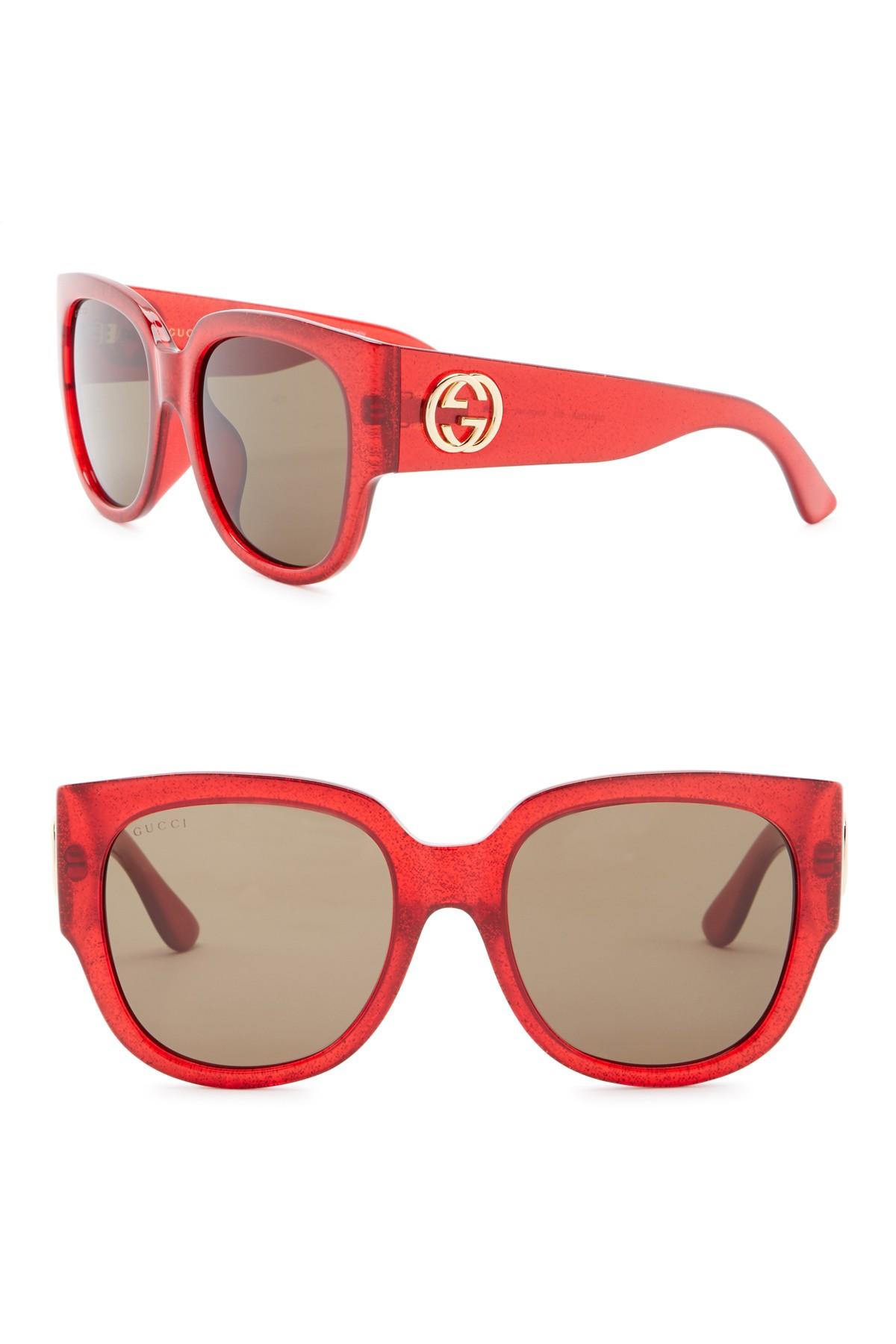 red glitter gucci sunglasses