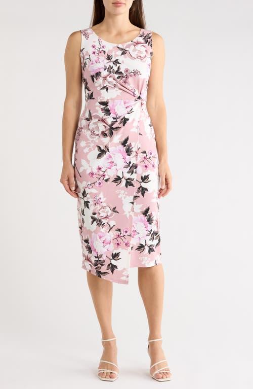 connected apparel pink dress Connected Apparel Floral Tiered Sheath Dress, Pink Rose/Multicolor Size 12
