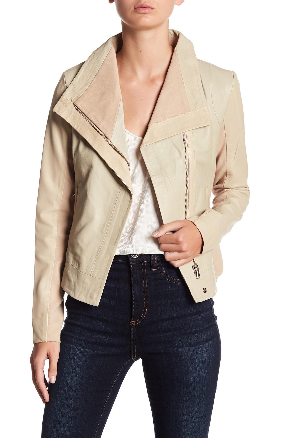 Doma Leather Joy Moto Jacket In Natural Lyst View Fullscreen