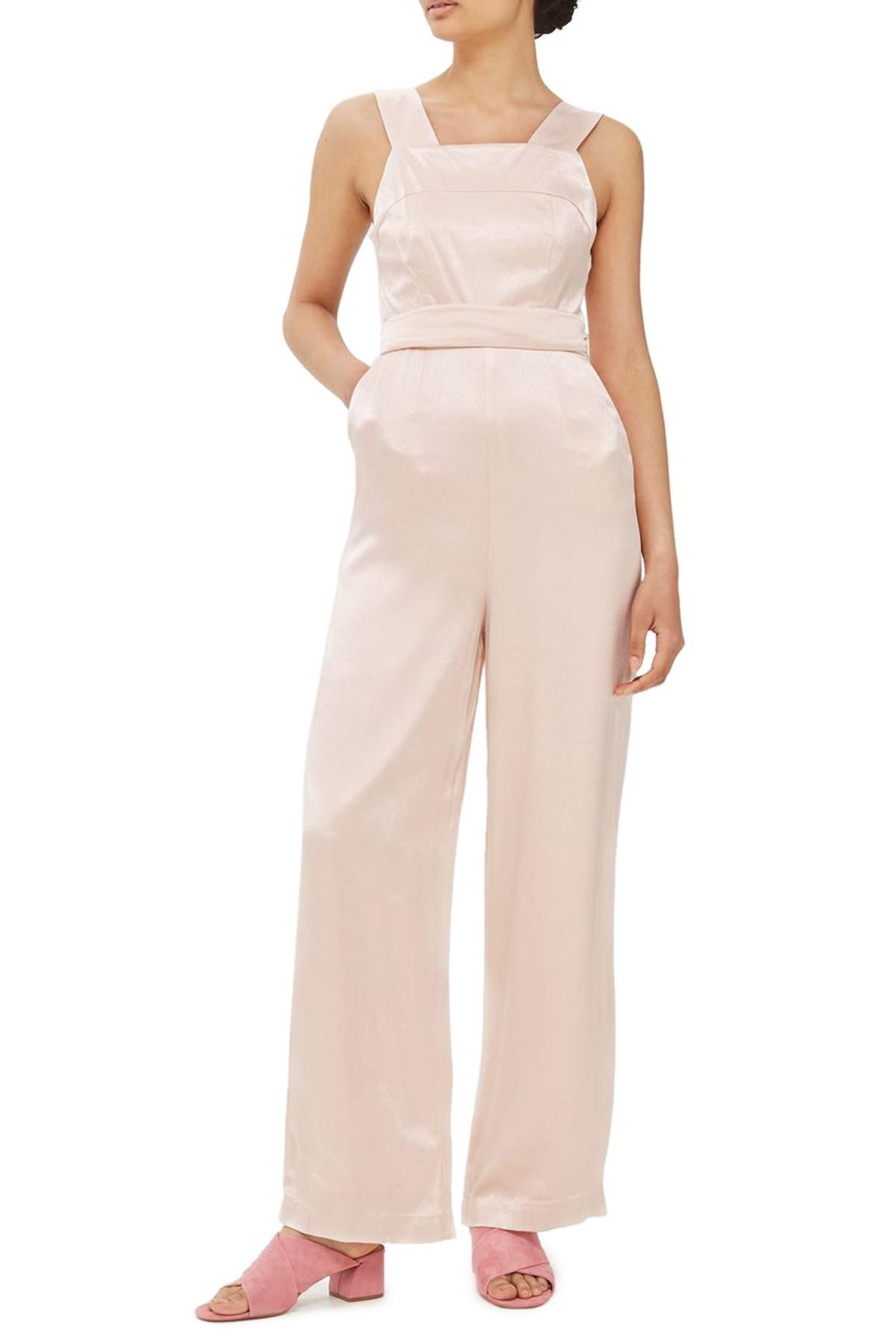 topshop satin jumpsuit