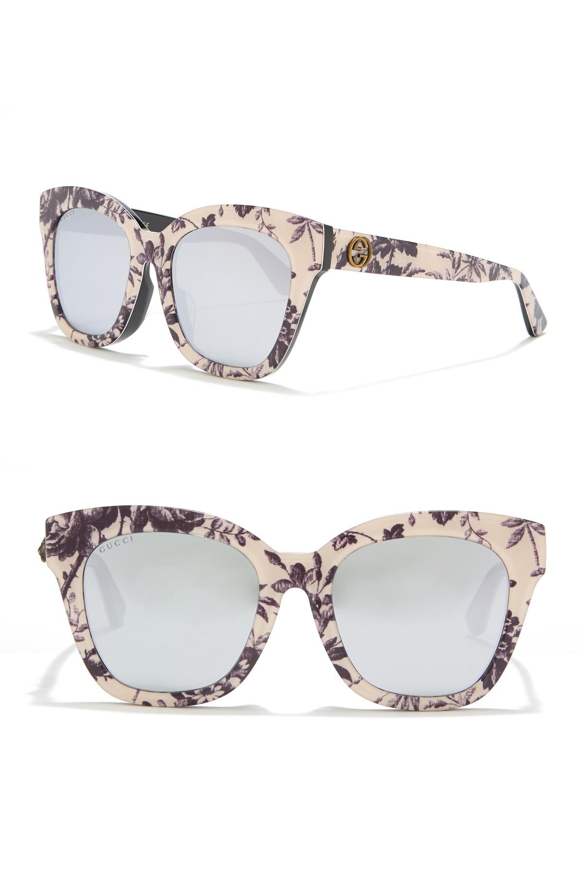 gucci 52mm round cat eye sunglasses