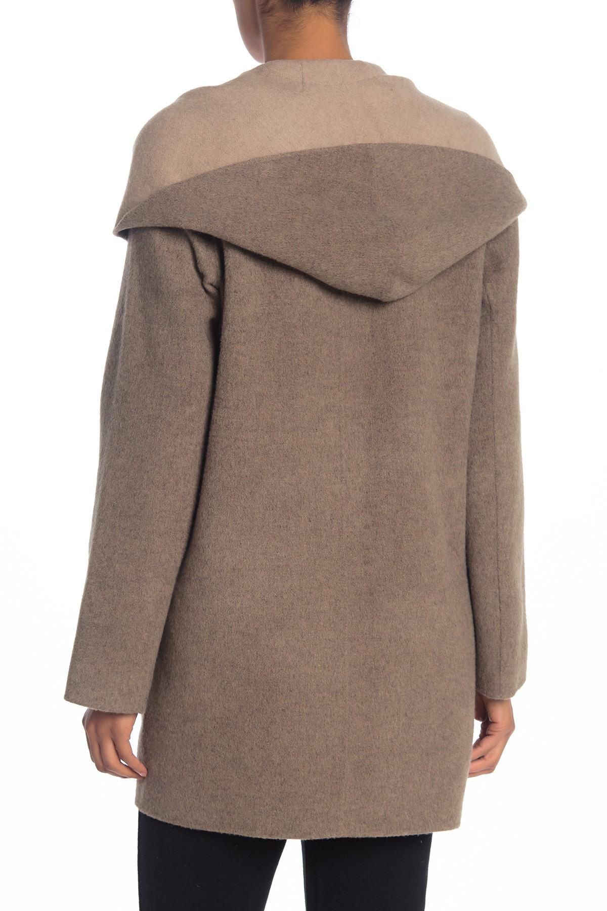 Vince Hooded Wool Blend Coat Lyst