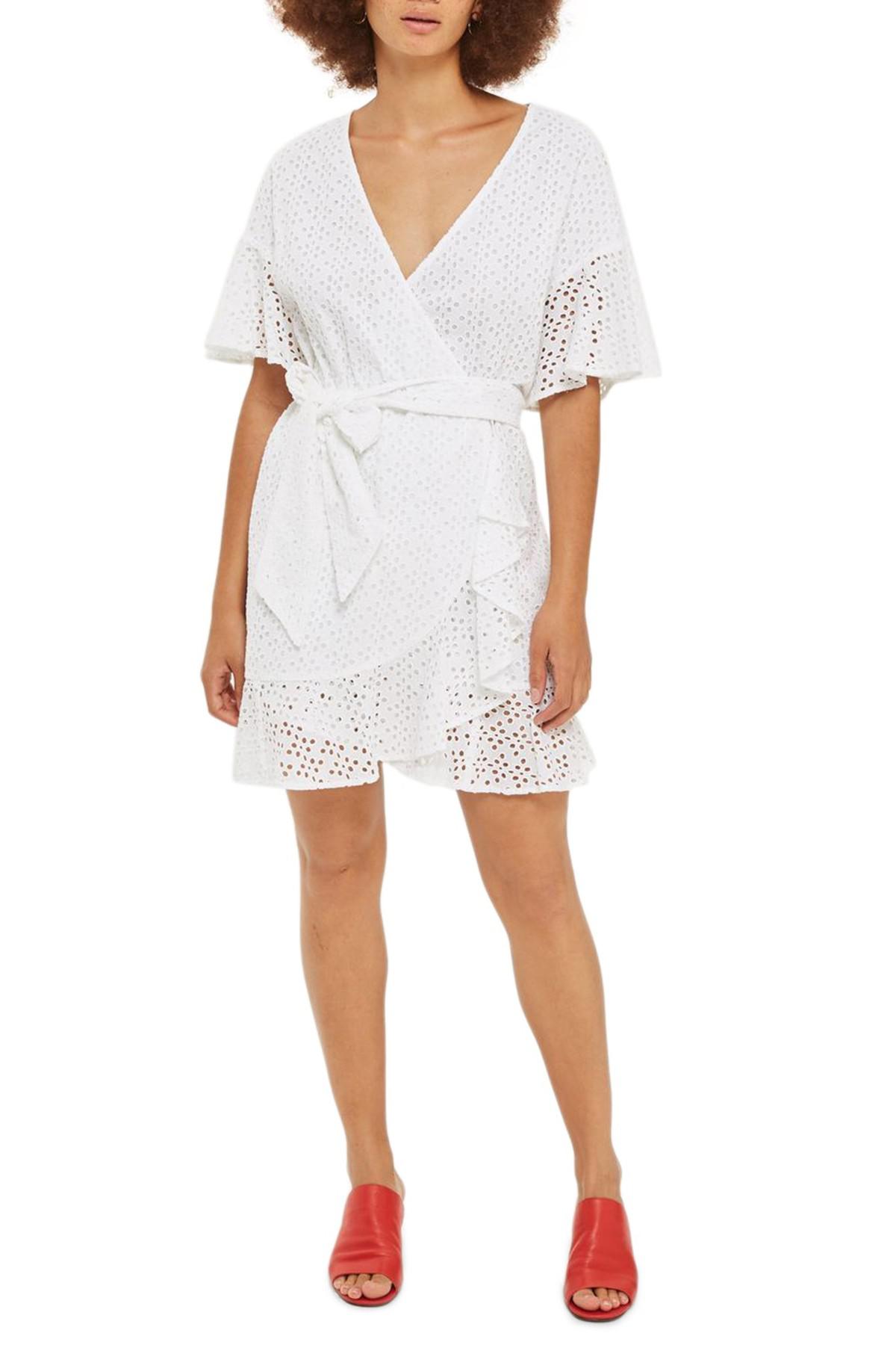 broderie wrap dress