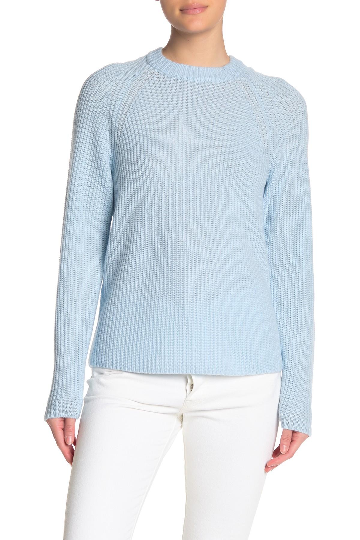 Vince Raglan Sleeve Wool & Cashmere Sweater Hoodie in Blue - Lyst