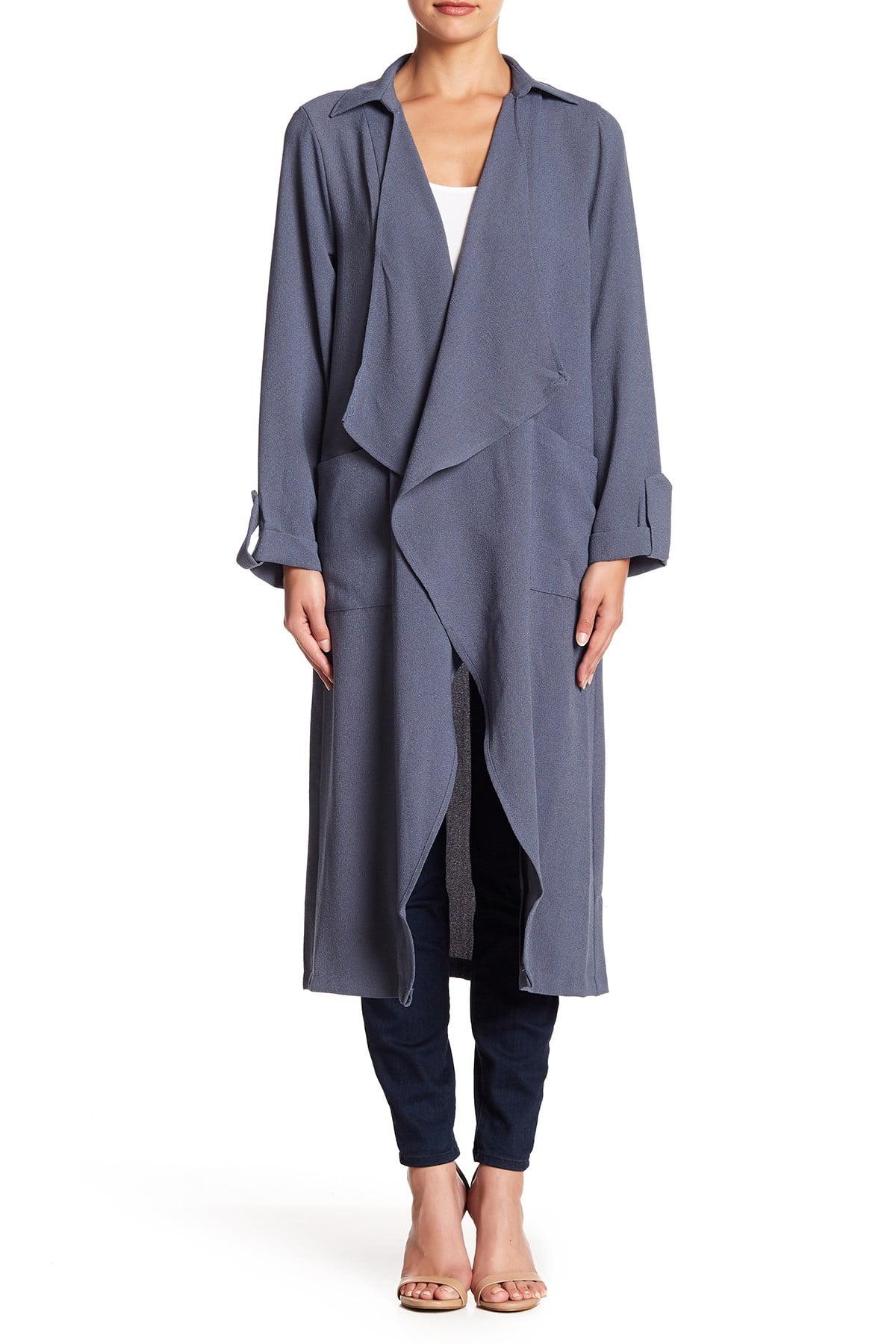 drapey open trench coat