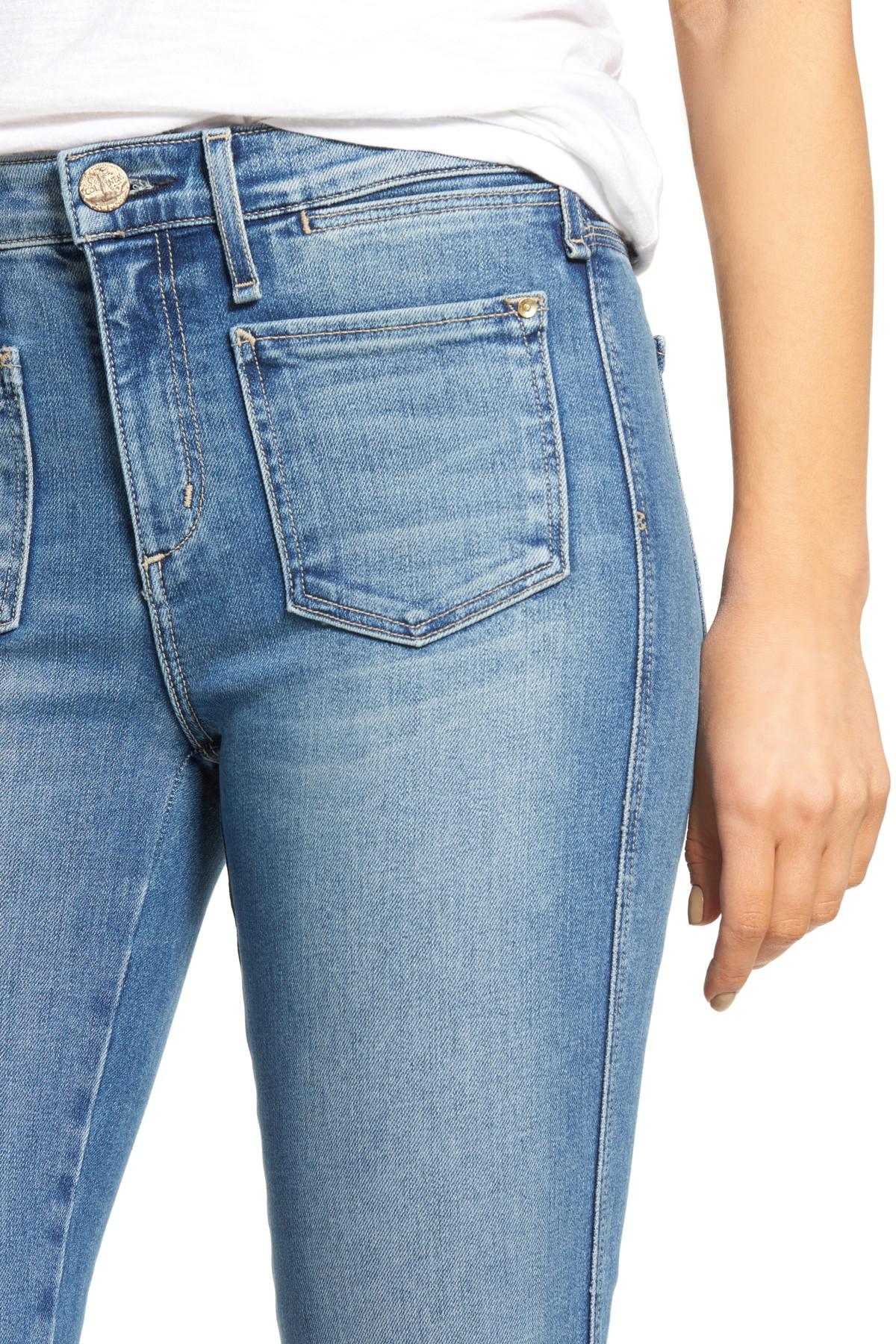 Mcguire Denim Valensi Patch Pocket Crop Flare Jeans in Blue - Lyst