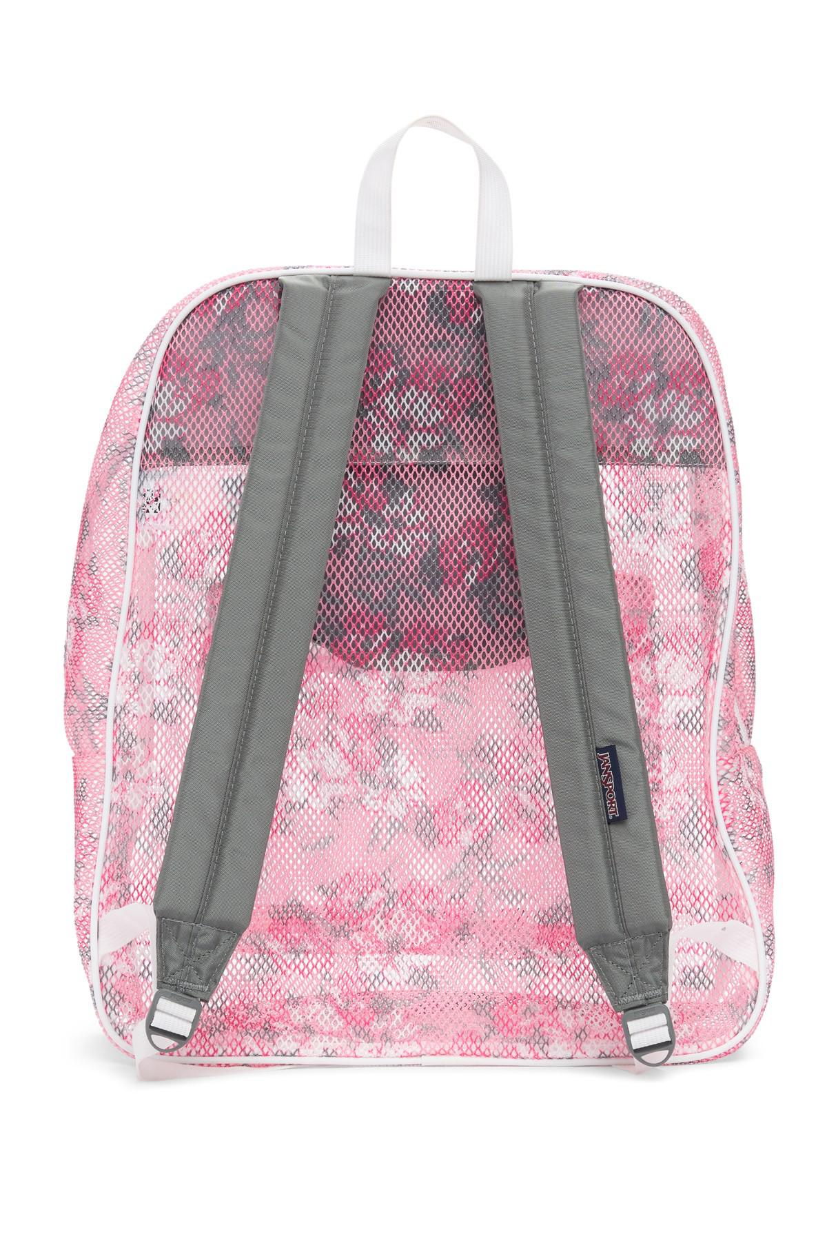 jansport pink mesh backpack