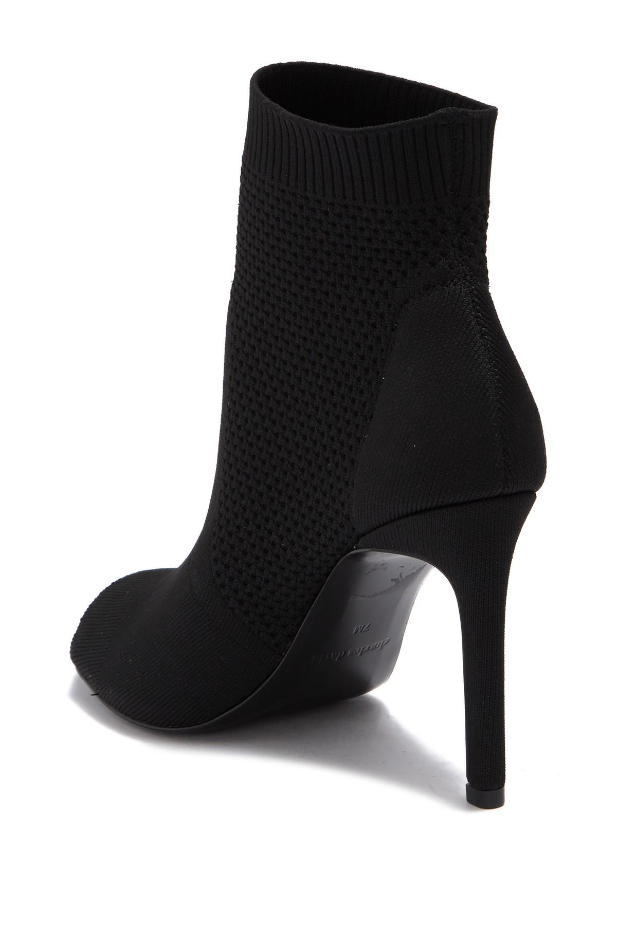 Charles David Ideal Knit Peep Toe Sock Bootie in Black-mk (Black) | Lyst
