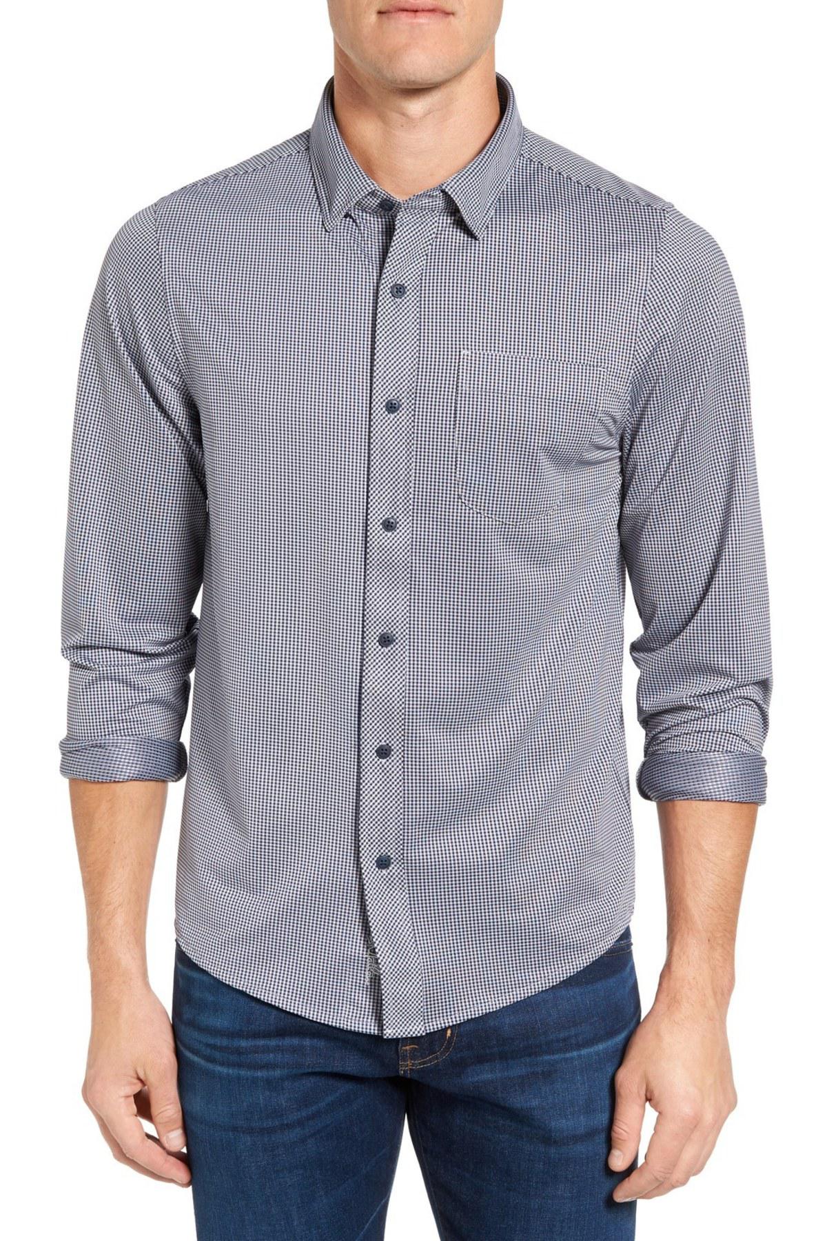 Travis Mathew Synthetic Ullman Long Sleeve Button Down Shirt in Gray ...