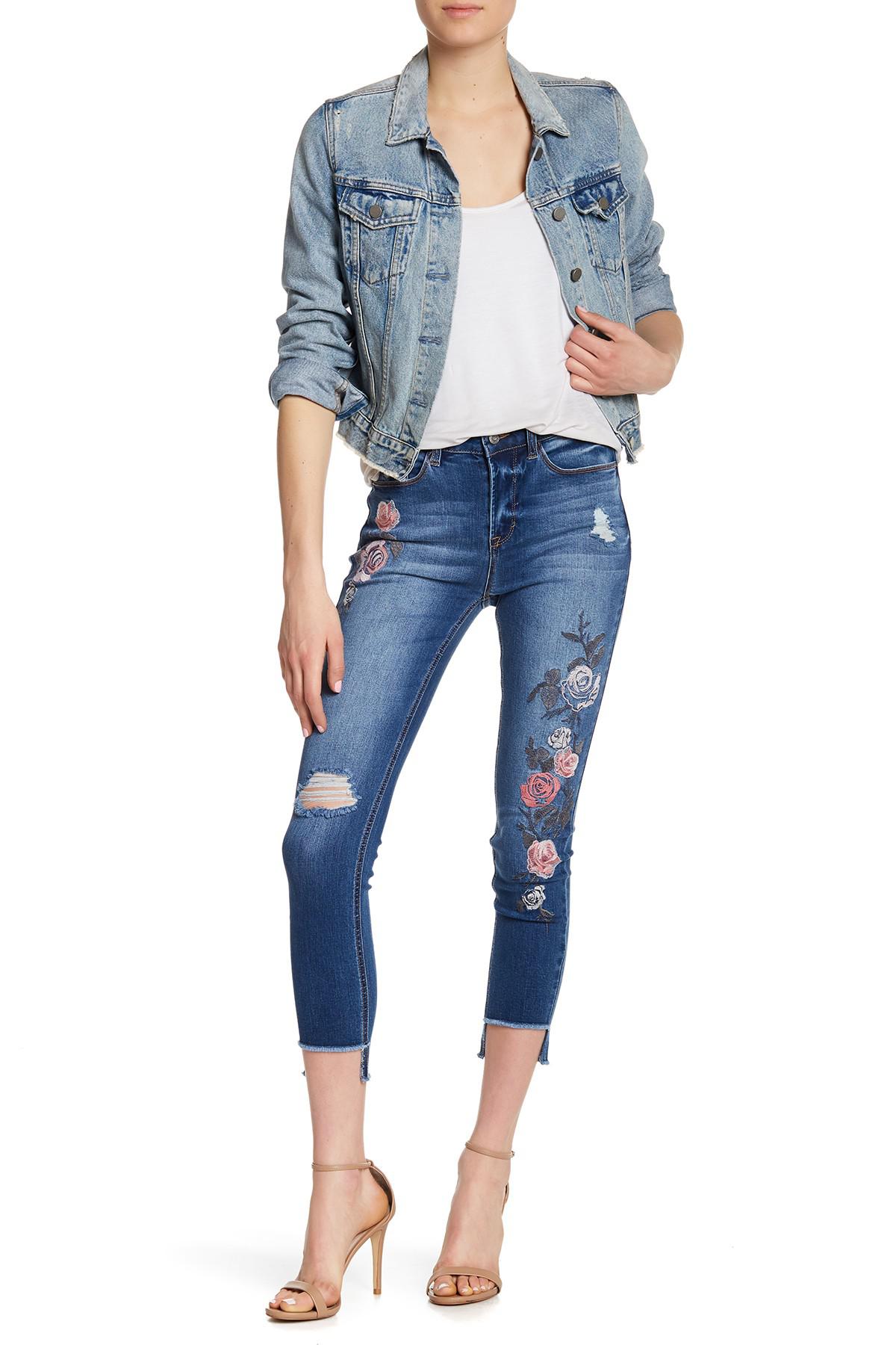 kensie embroidered jeans