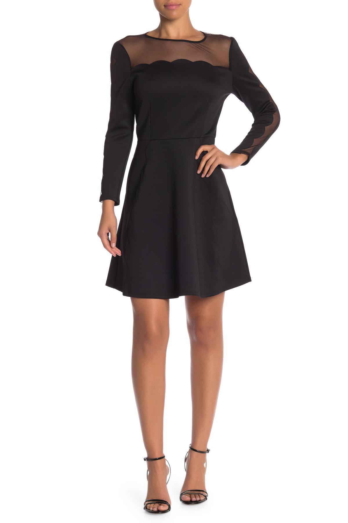 kikoh mesh panelled skater dress