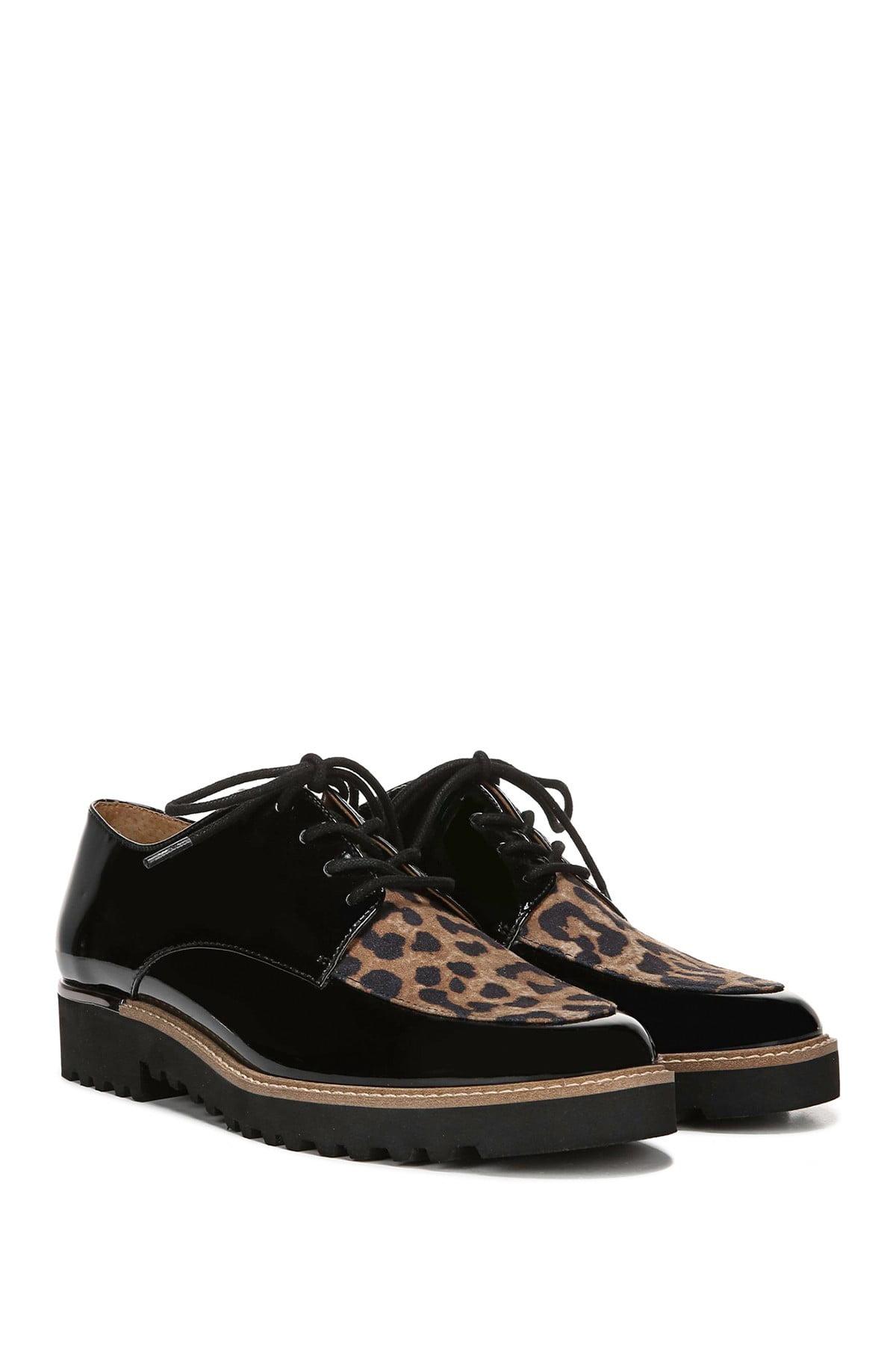 Franco Sarto Charles Leopard Print Derby in Black | Lyst