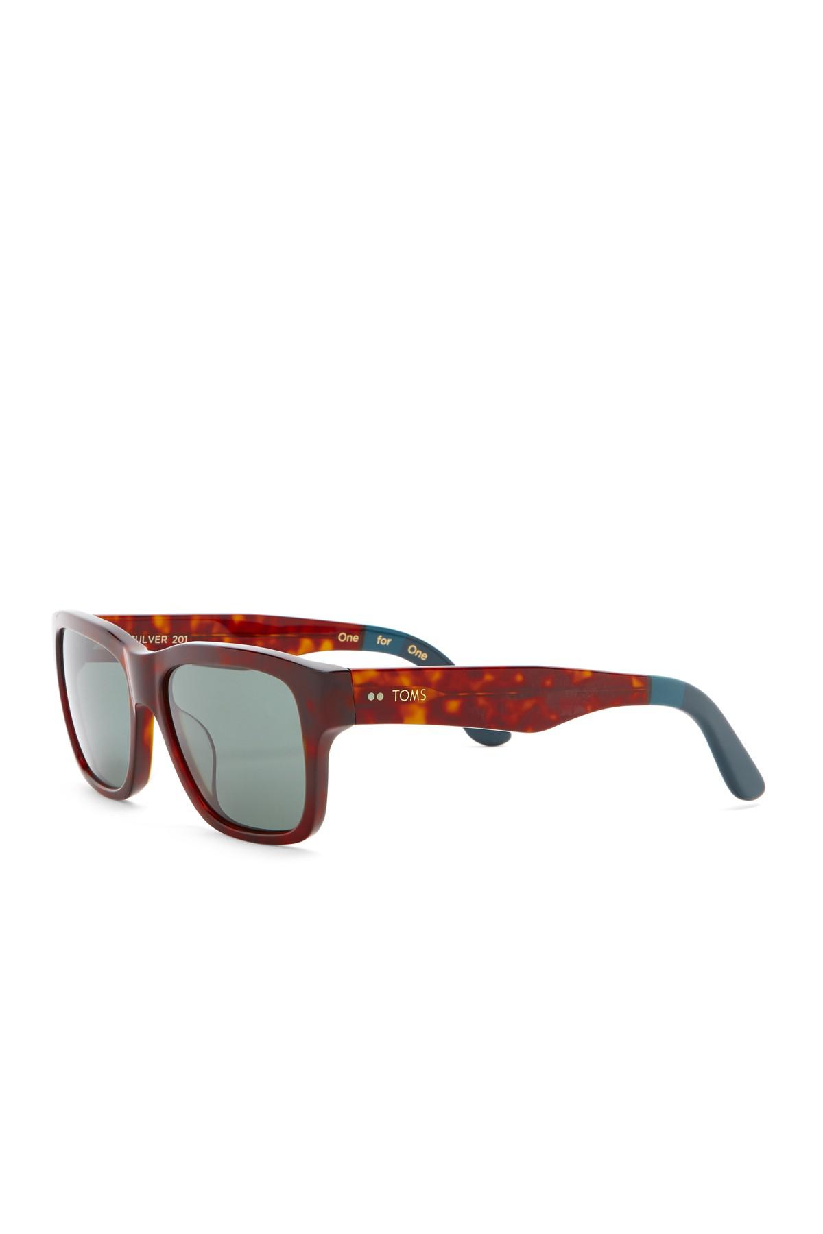 TOMS 57mm Culver Polarized Tortoise Sunglasses for Men | Lyst