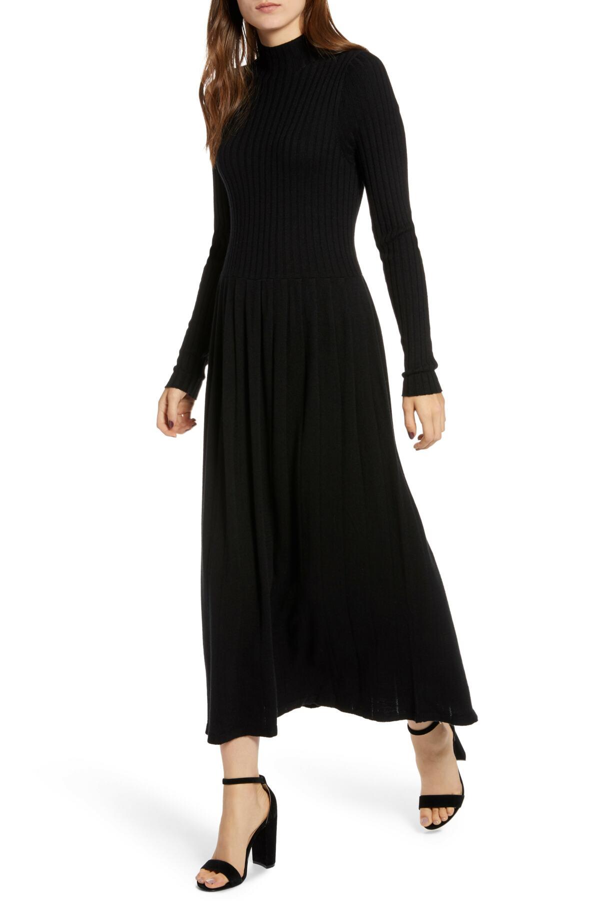 black maxi sweater