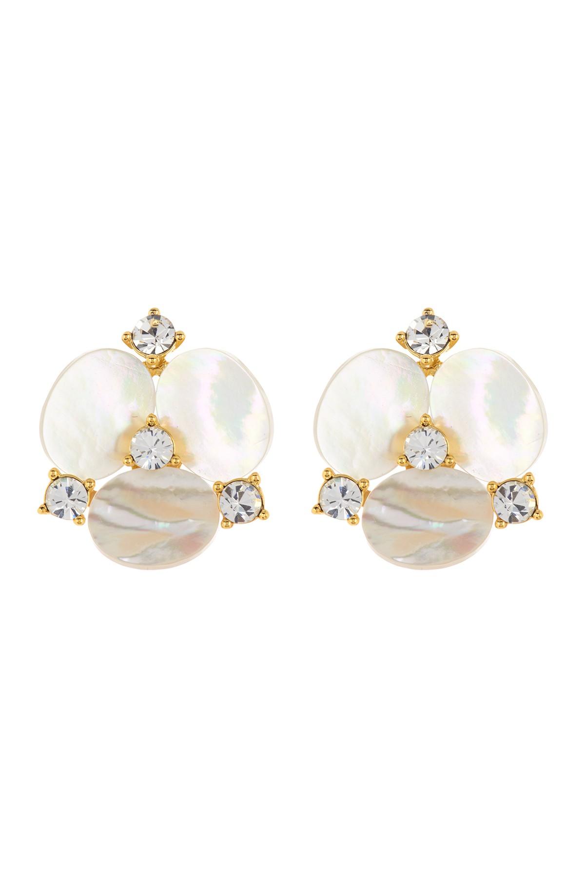 Kate Spade Disco Pansy Large Studs in Cream (Natural) Lyst