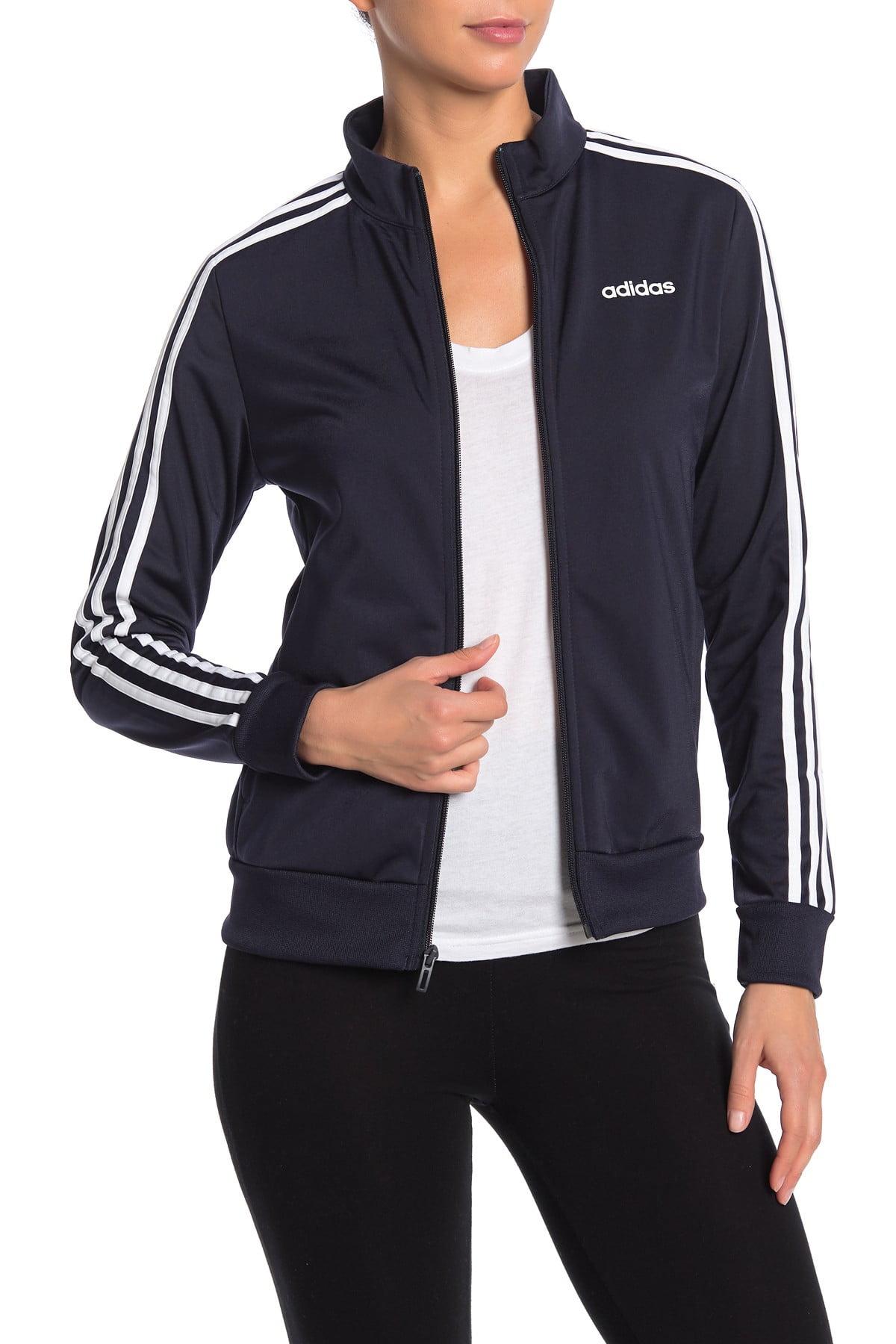 adidas Synthetic Essential 3stripe Tricot Track Jacket in Black (Blue