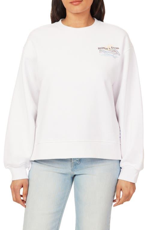 “Scotch & Soda” フラワーアートワークスウェット White Scotch & Soda” フラワーアートワークスウェット White