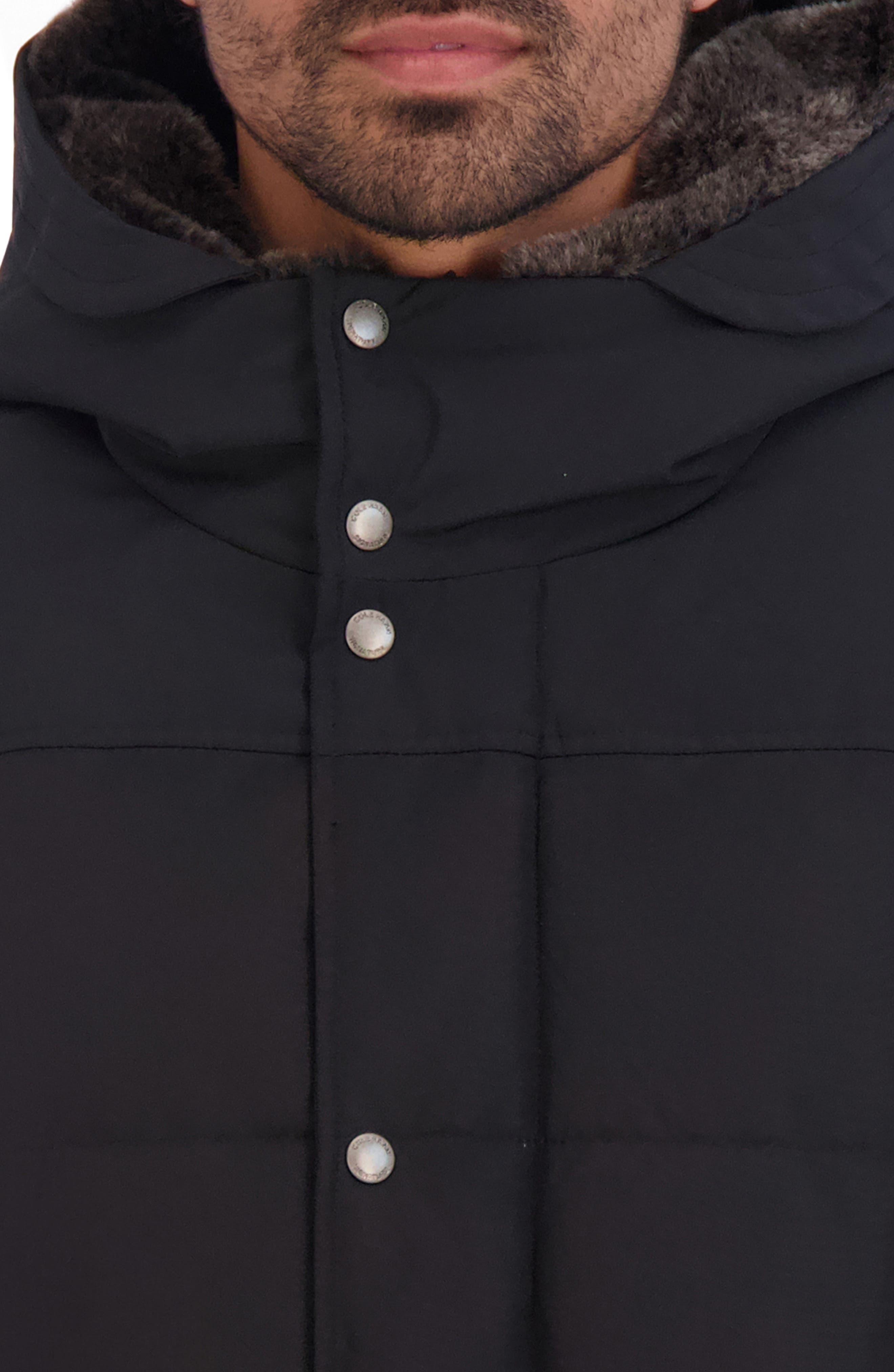Cole haan faux fur lined puffer coat top